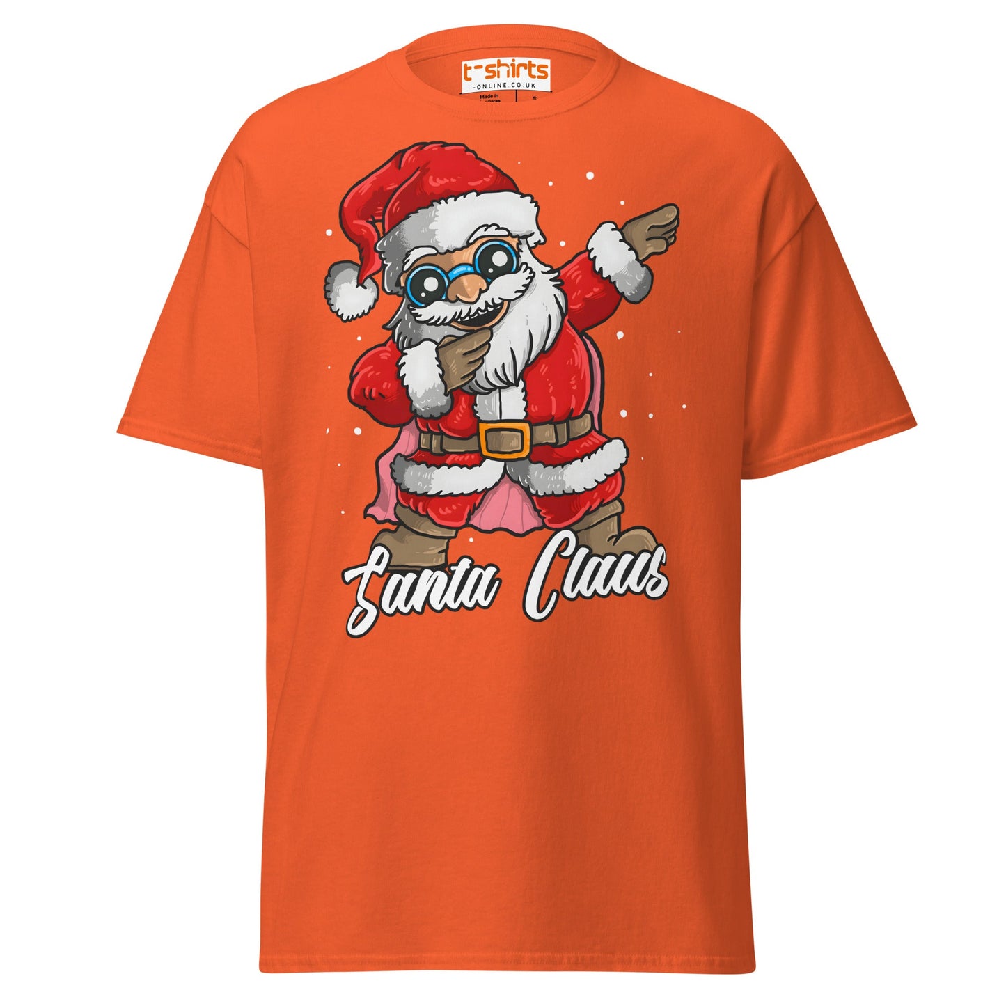 Dabbing Santa Claus T-Shirt | Funny Christmas Tee - Orange - T-Shirts Online