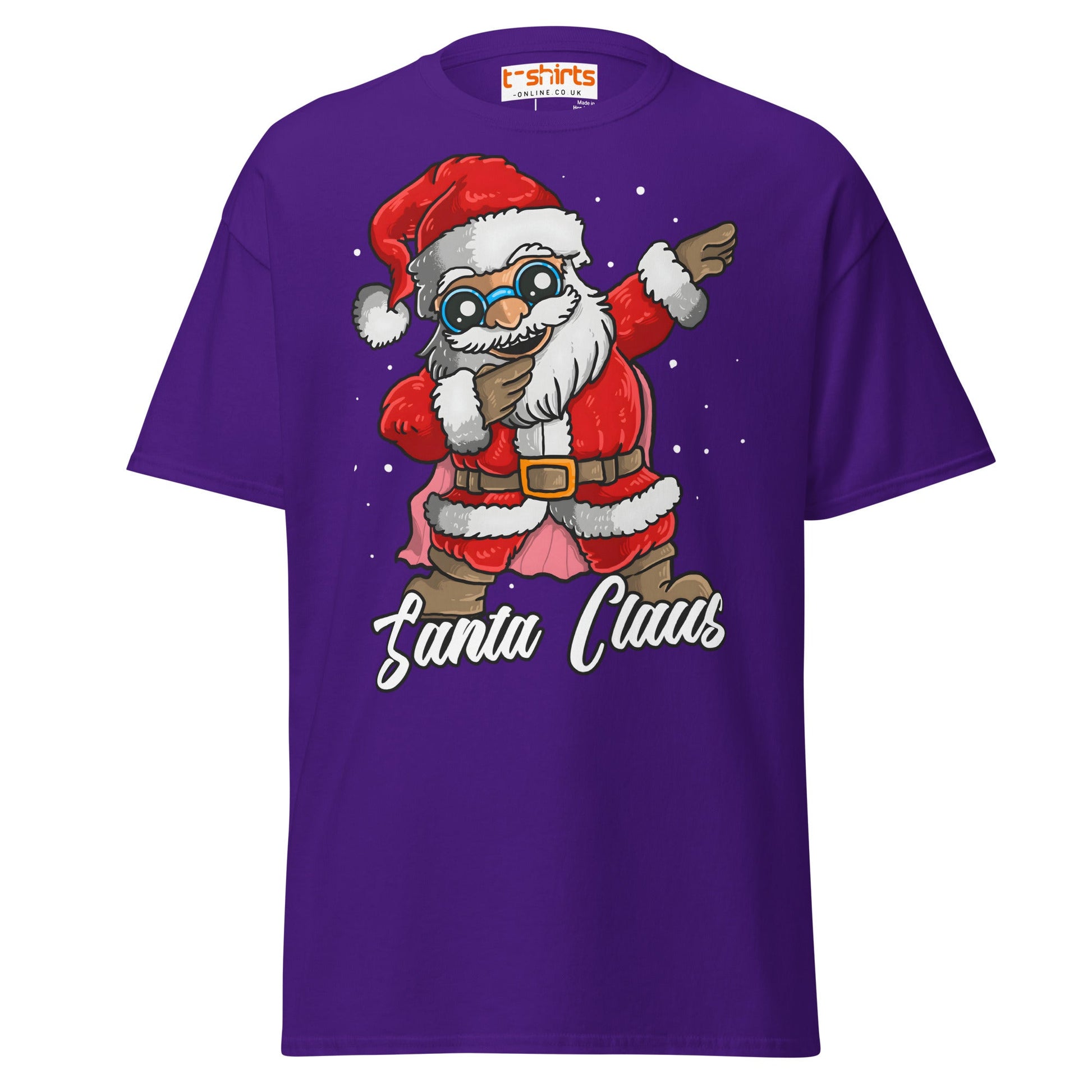 Dabbing Santa Claus T-Shirt | Funny Christmas Tee - Purple - T-Shirts Online