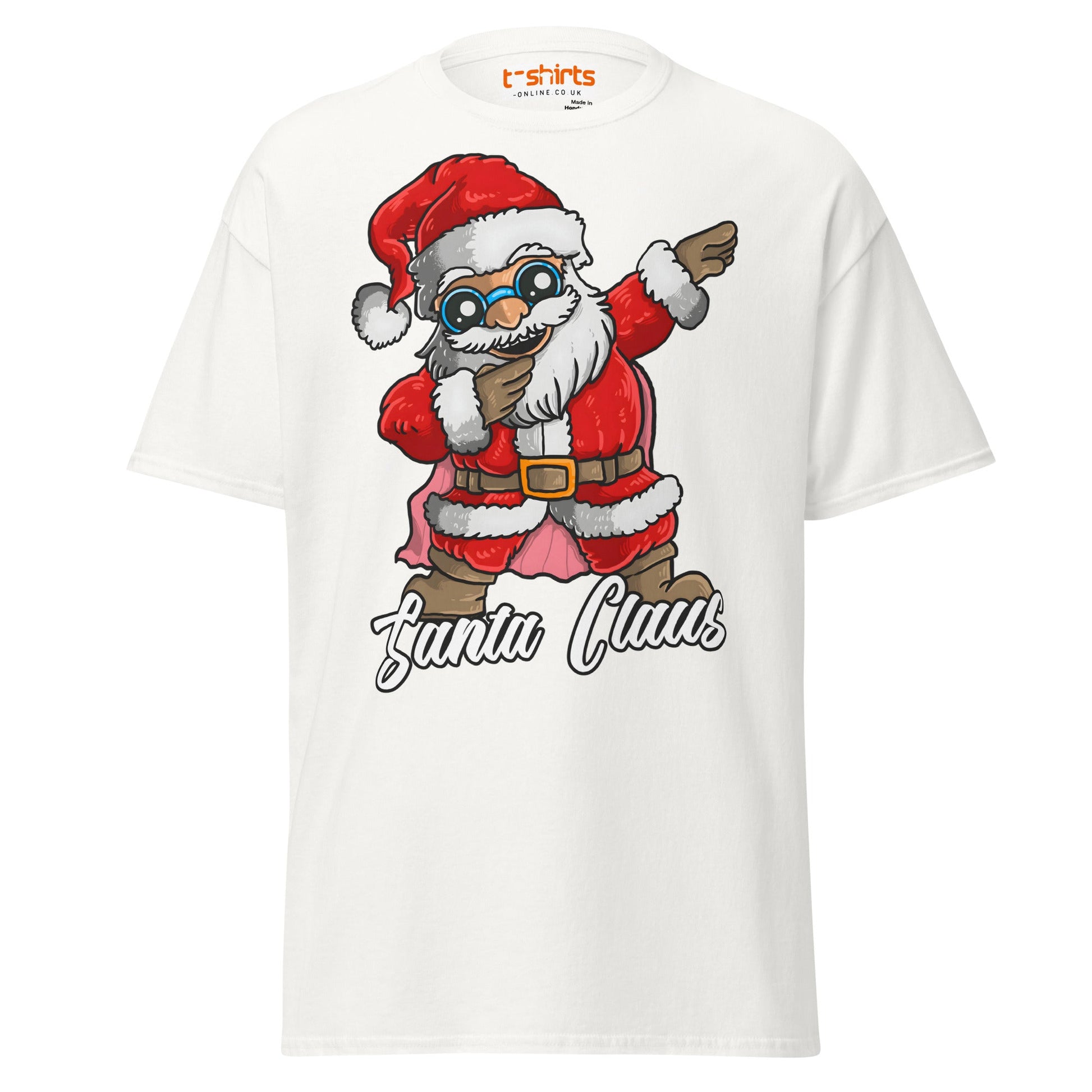 Dabbing Santa Claus T-Shirt | Funny Christmas Tee - White - T-Shirts Online