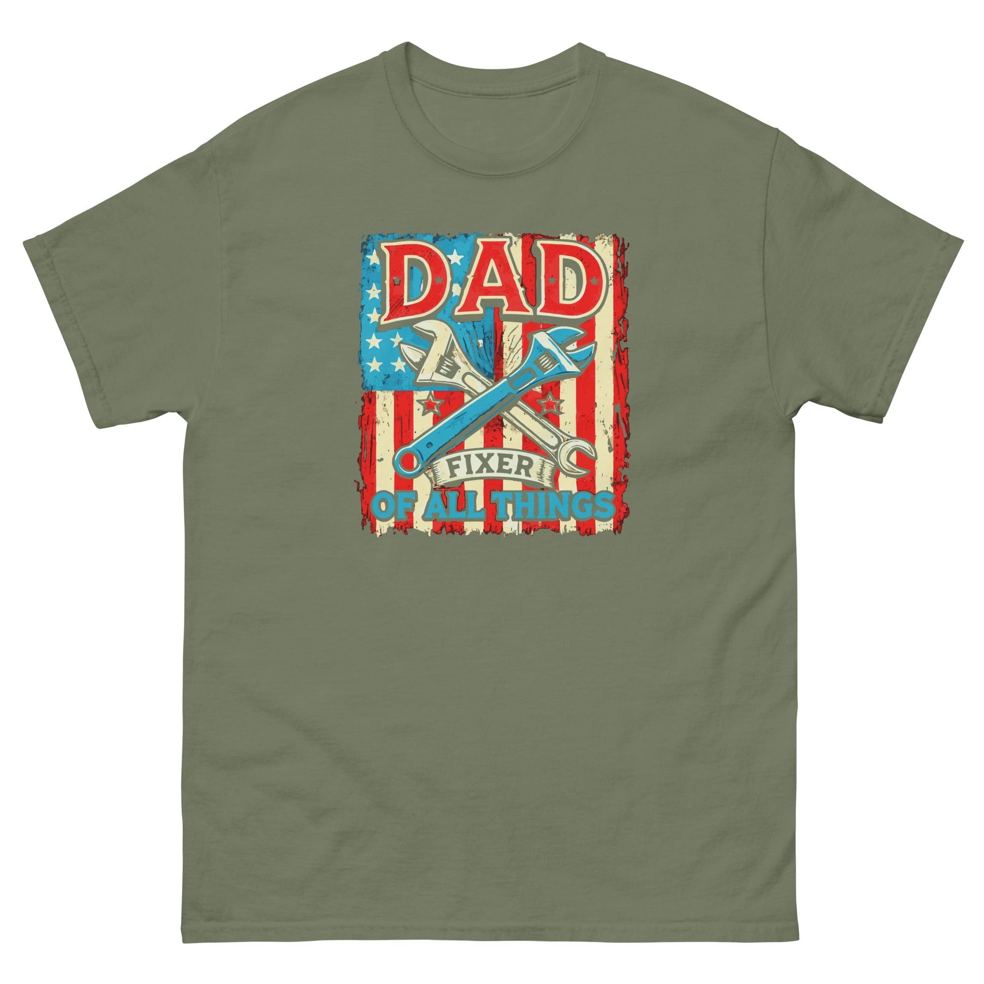 Dad Fixer of All Things | Father's Day T-Shirt - Military Green - T-Shirts Online