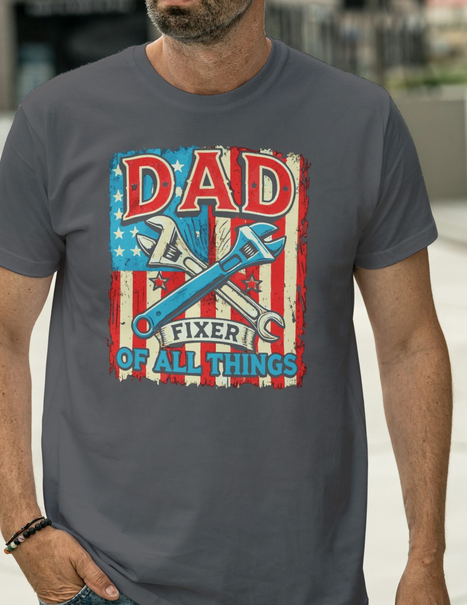 Dad Fixer of All Things | Father's Day T-Shirt - Black - T-Shirts Online