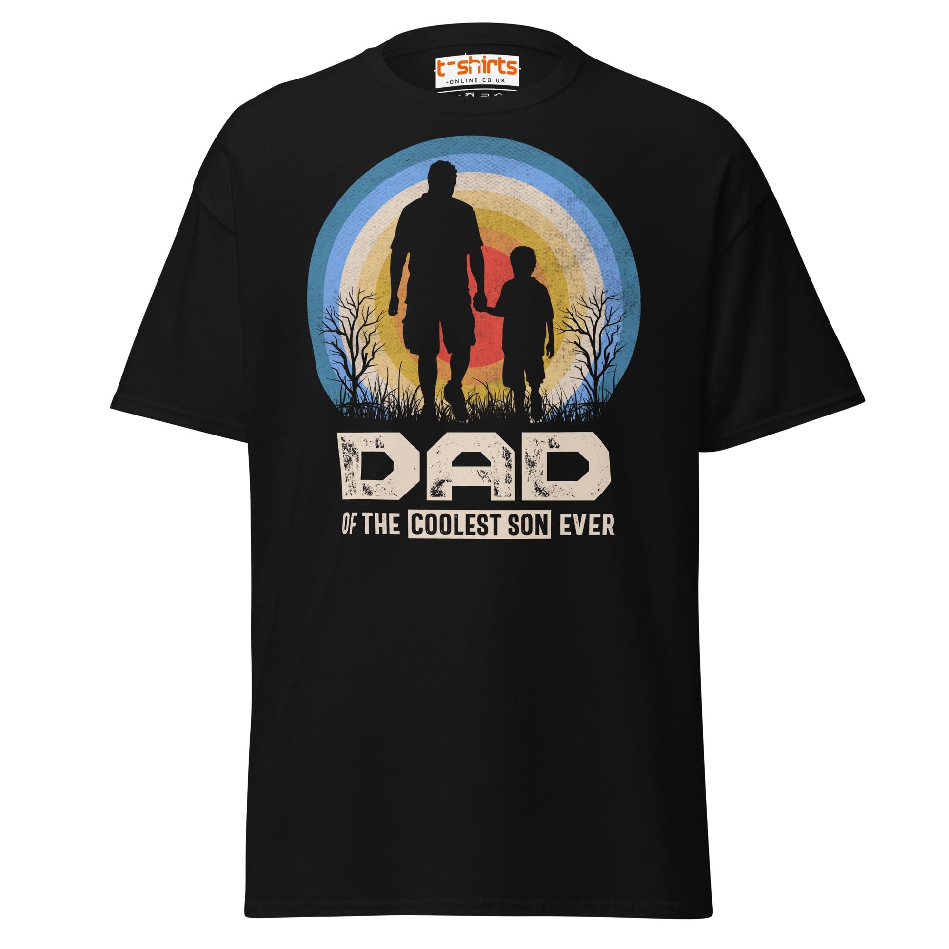 Dad of the Coolest Son Ever Retro T-Shirt - Black - T-Shirts Online