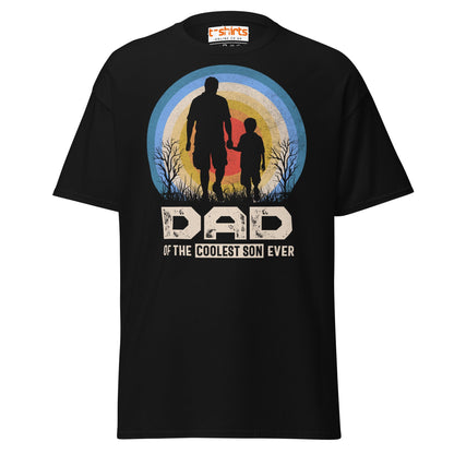 Dad of the Coolest Son Ever Retro T-Shirt - Black - T-Shirts Online