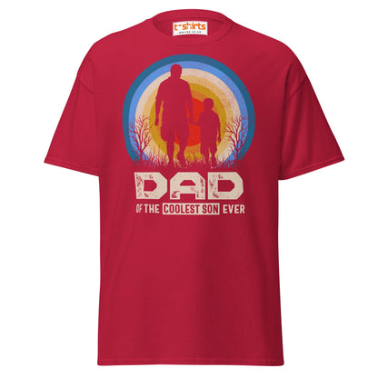 Dad of the Coolest Son Ever Retro T-Shirt - Cardinal - T-Shirts Online