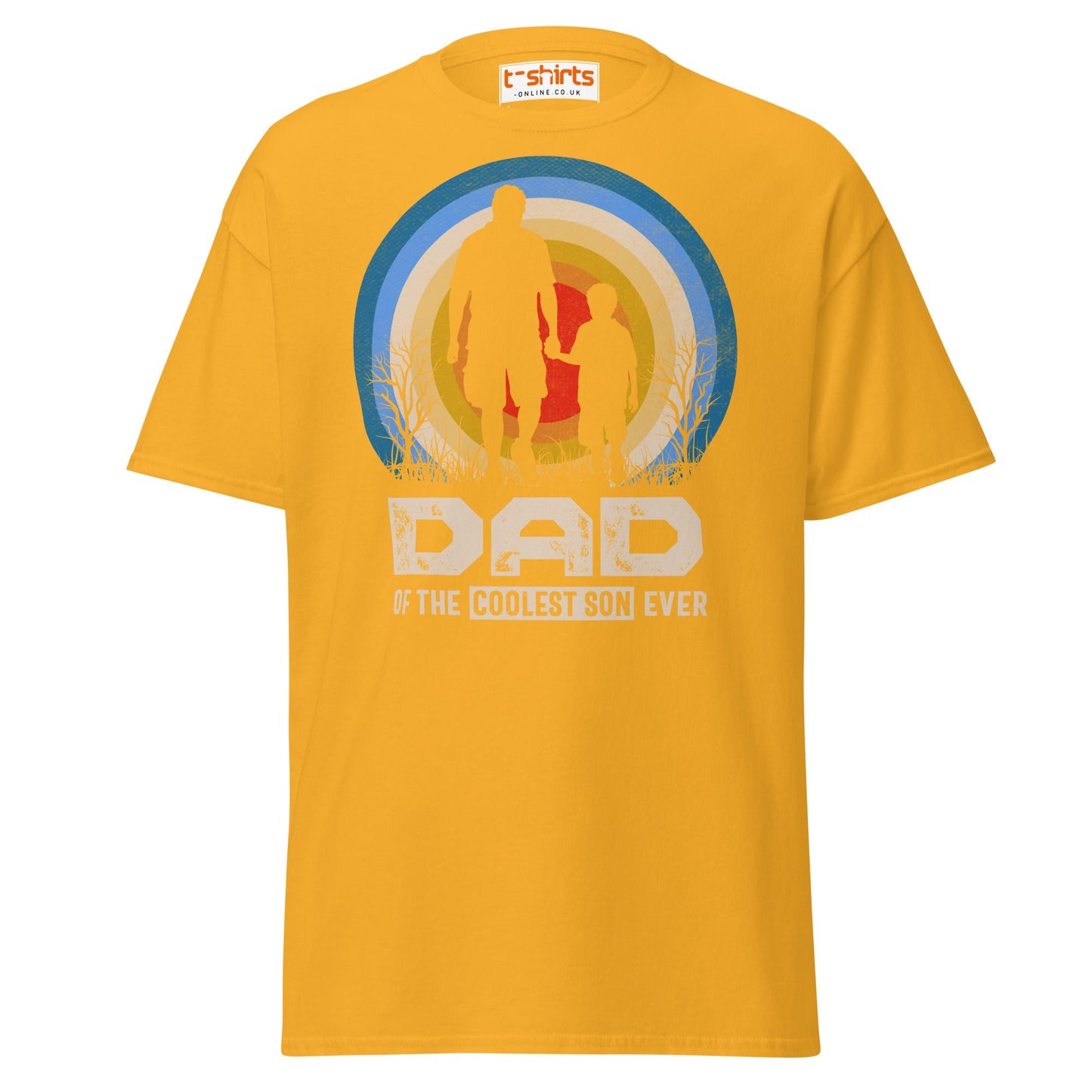 Dad of the Coolest Son Ever Retro T-Shirt - Gold - T-Shirts Online