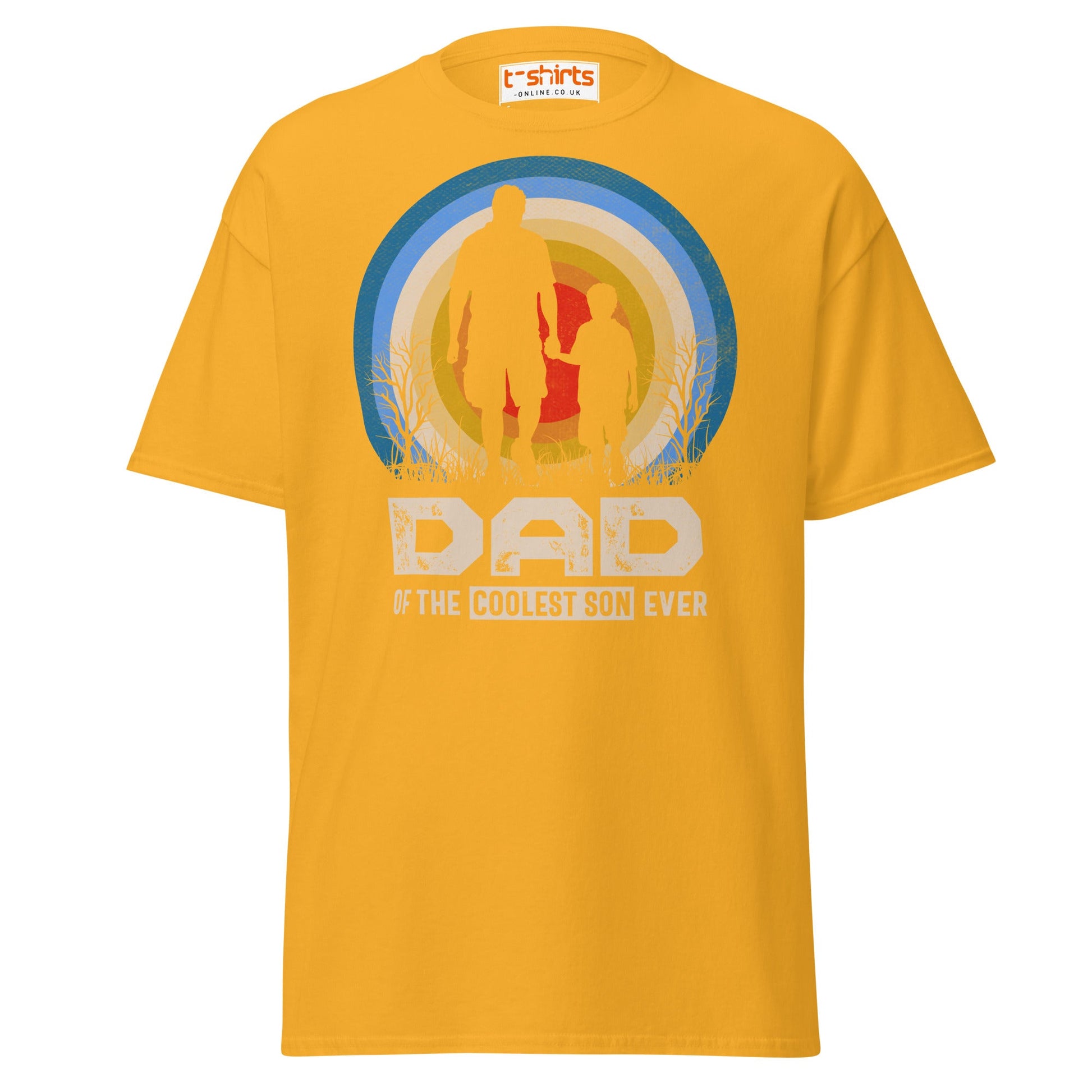 Dad of the Coolest Son Ever Retro T-Shirt - Gold - T-Shirts Online