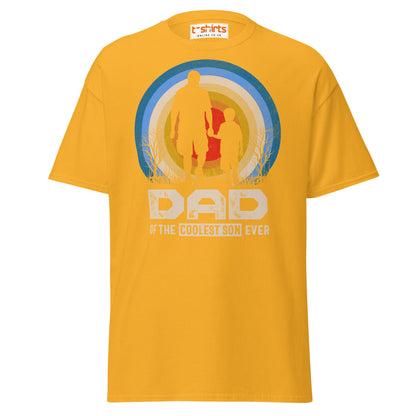 Dad of the Coolest Son Ever Retro T-Shirt - Gold - T-Shirts Online