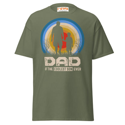 Dad of the Coolest Son Ever Retro T-Shirt - Military Green - T-Shirts Online