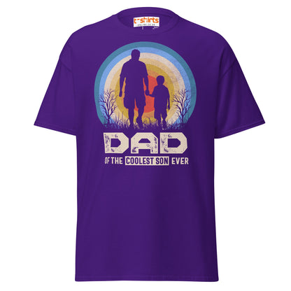Dad of the Coolest Son Ever Retro T-Shirt - Purple - T-Shirts Online