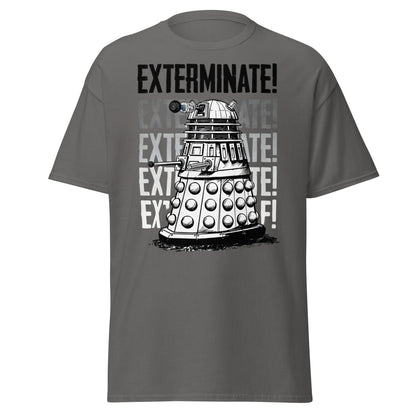 Dalek Exterminate T-Shirt - Retro Sci - Fi Graphic Tee - Charcoal - T-Shirts Online