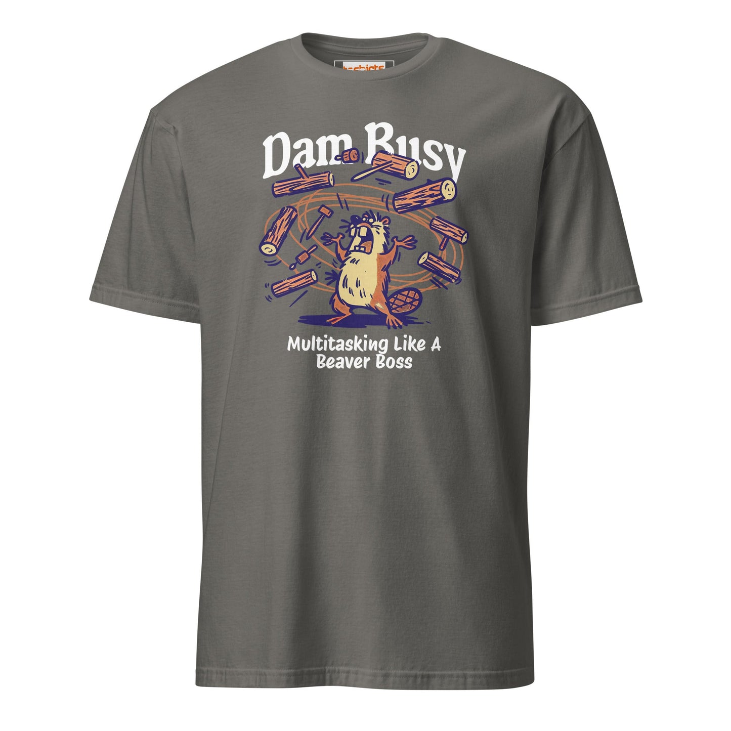 Dam Busy T-Shirt | Funny Graphic Tee - Charcoal - T-Shirts Online