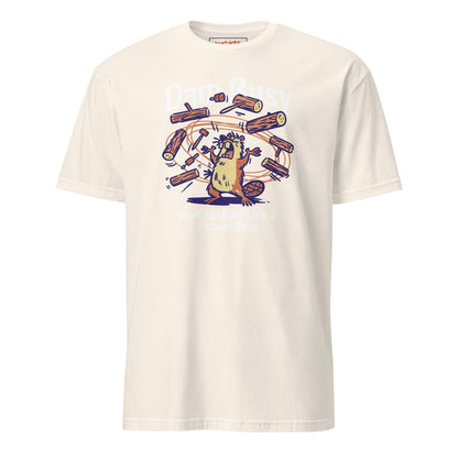 Dam Busy T-Shirt | Funny Graphic Tee - Natural - T-Shirts Online