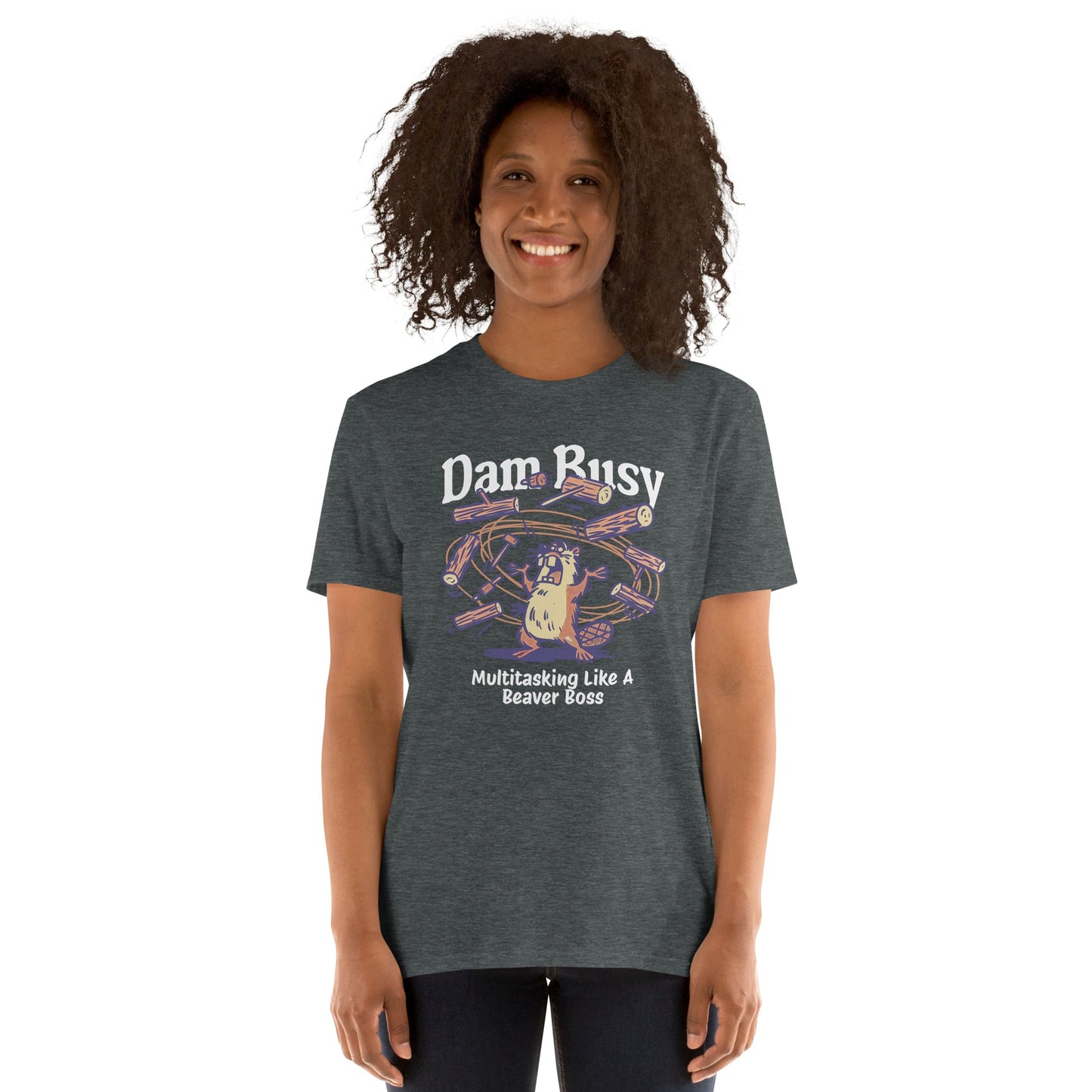 Dam Busy T-Shirt | Funny Graphic Tee - Royal - T-Shirts Online