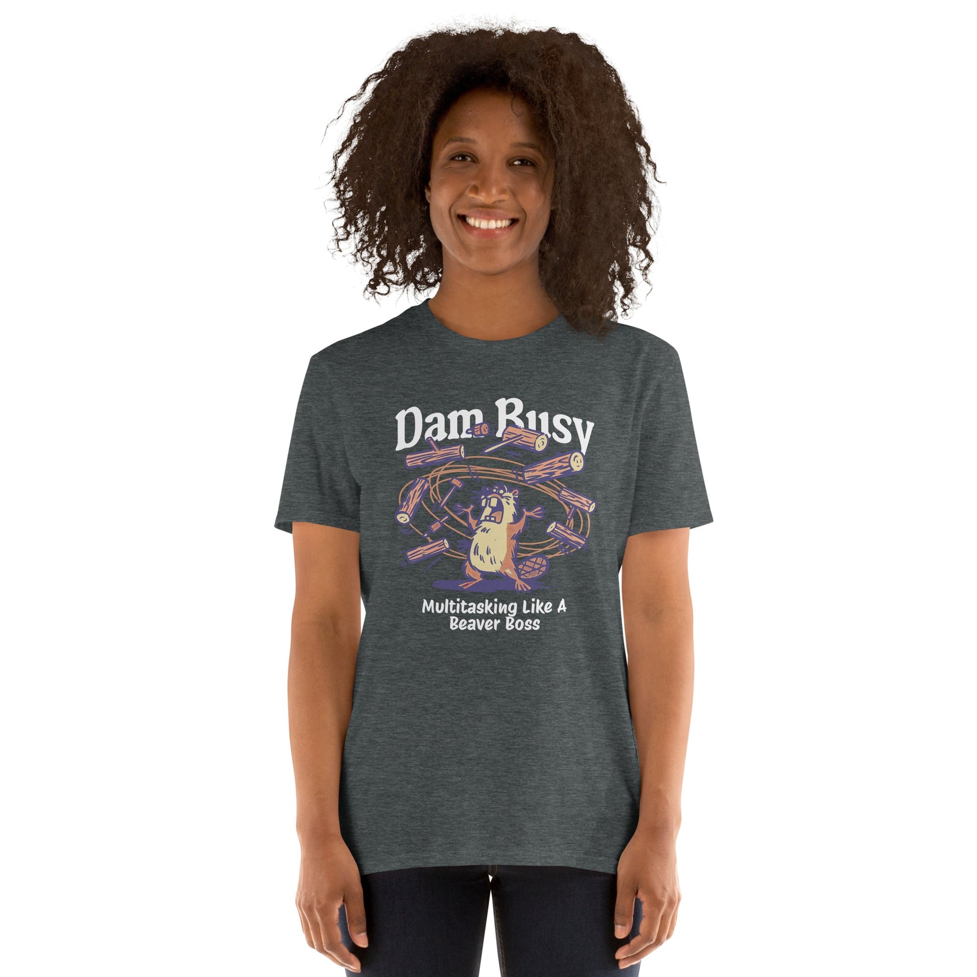 Dam Busy T-Shirt | Funny Graphic Tee - Royal - T-Shirts Online