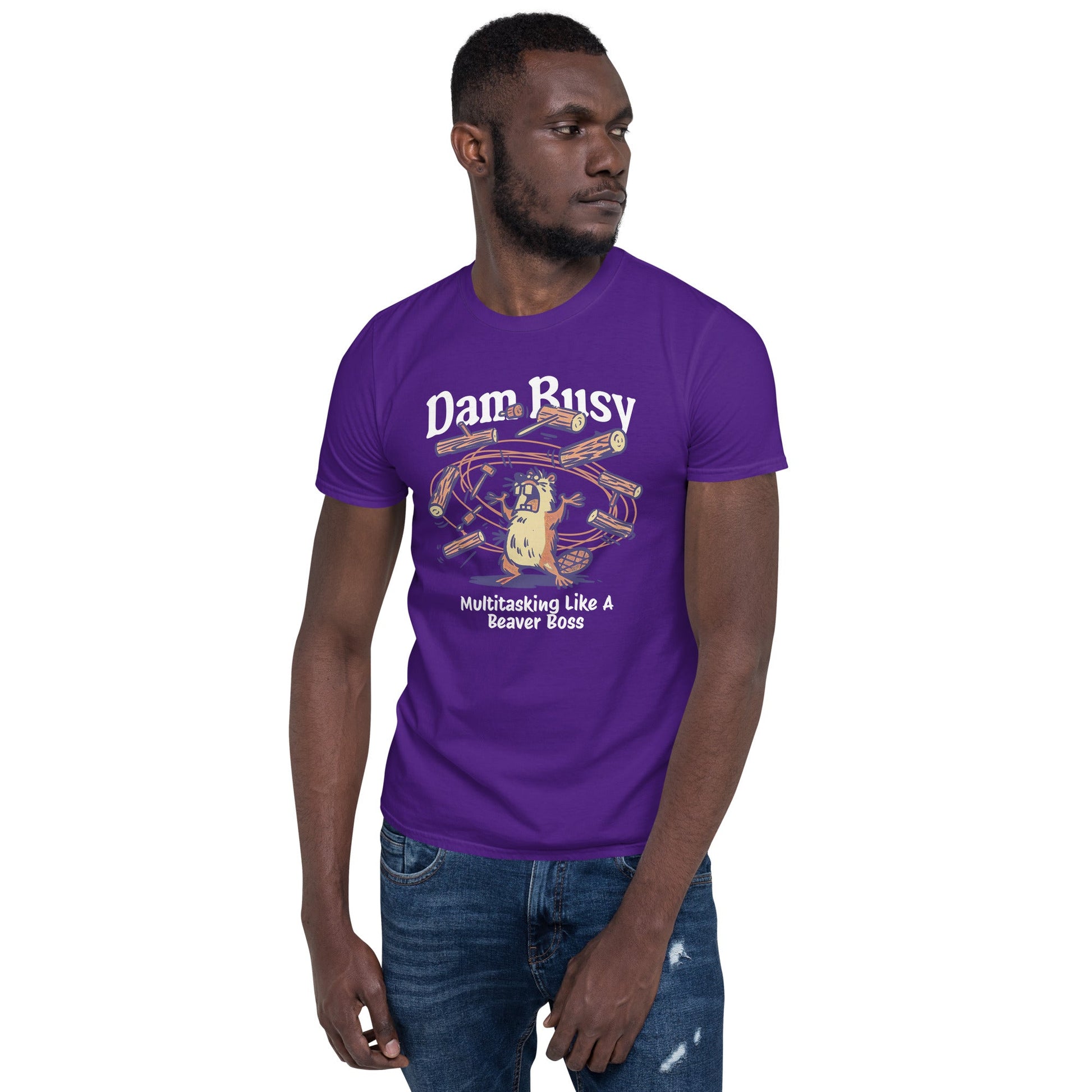 Dam Busy T-Shirt | Funny Graphic Tee - Royal - T-Shirts Online