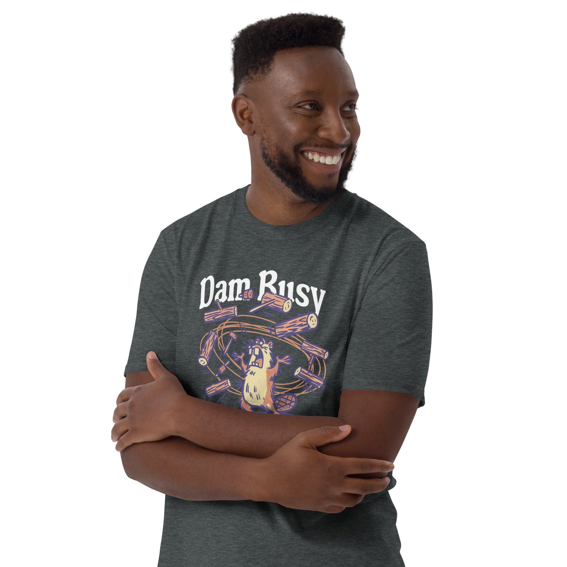 Dam Busy T-Shirt | Funny Graphic Tee - Royal - T-Shirts Online