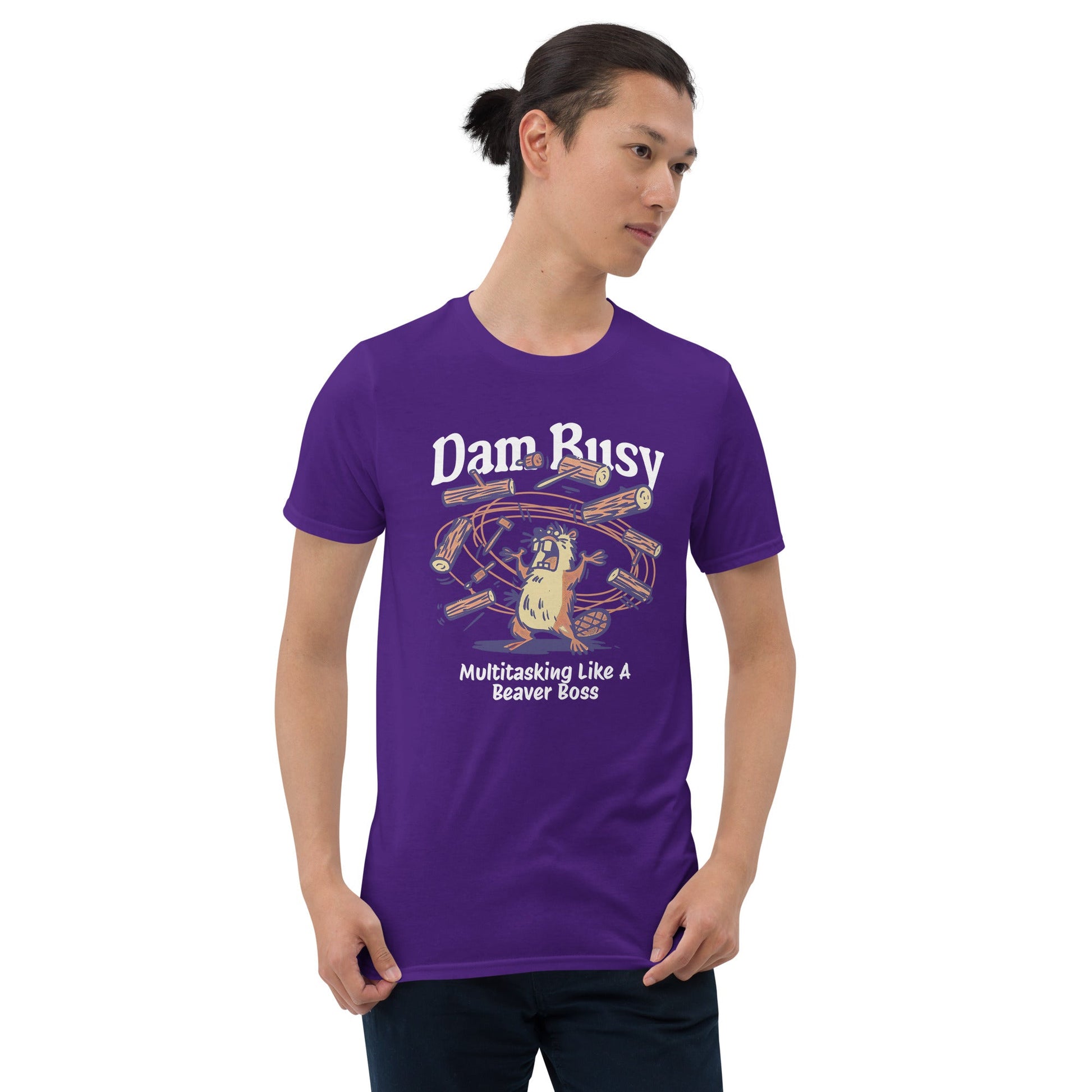 Dam Busy T-Shirt | Funny Graphic Tee - Royal - T-Shirts Online