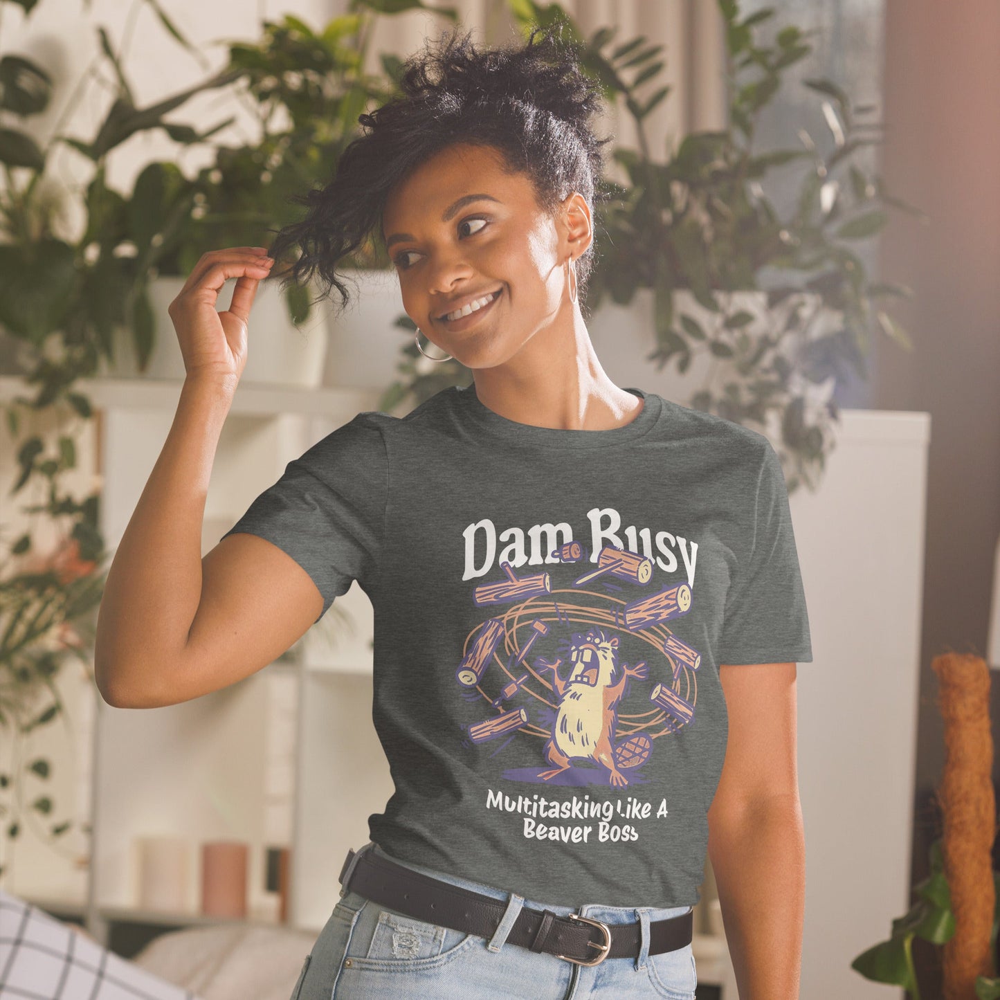 Dam Busy T-Shirt | Funny Graphic Tee - Royal - T-Shirts Online