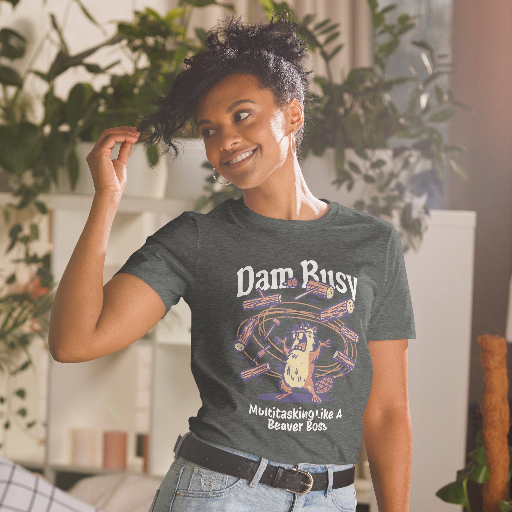Dam Busy T-Shirt | Funny Graphic Tee - Royal - T-Shirts Online