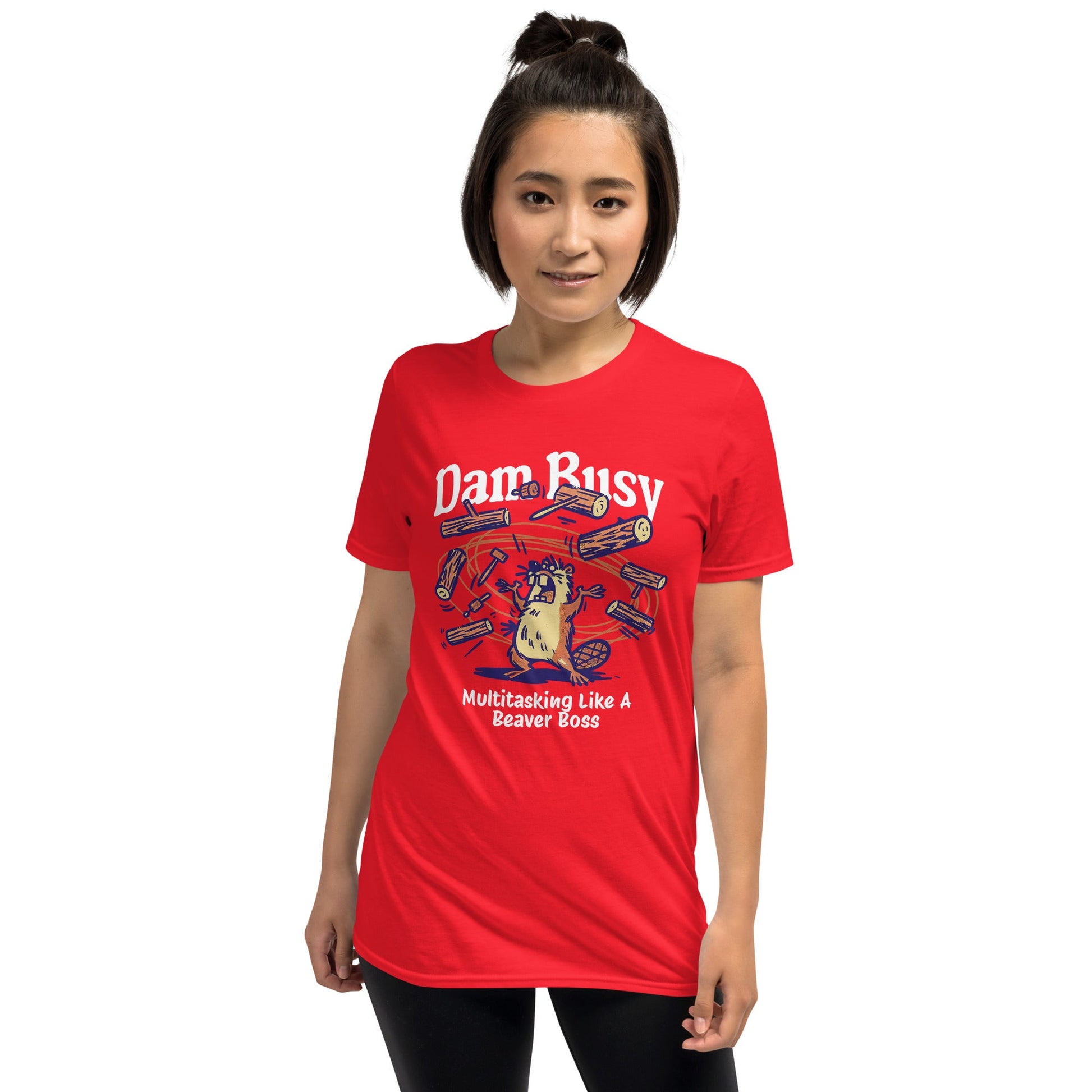 Dam Busy T-Shirt | Funny Graphic Tee - Royal - T-Shirts Online