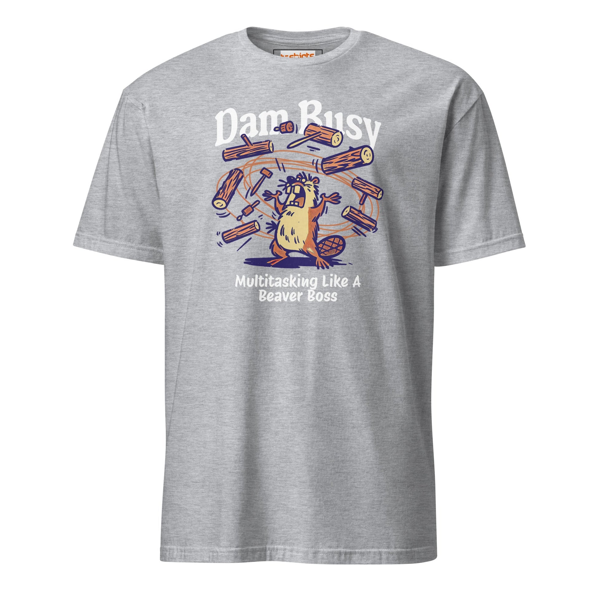 Dam Busy T-Shirt | Funny Graphic Tee - Sport Grey - T-Shirts Online