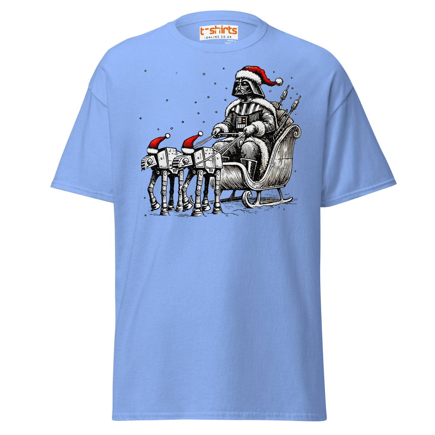 Darth Santa T-Shirt | Funny Sci - Fi Christmas Tee - Carolina Blue - T-Shirts Online