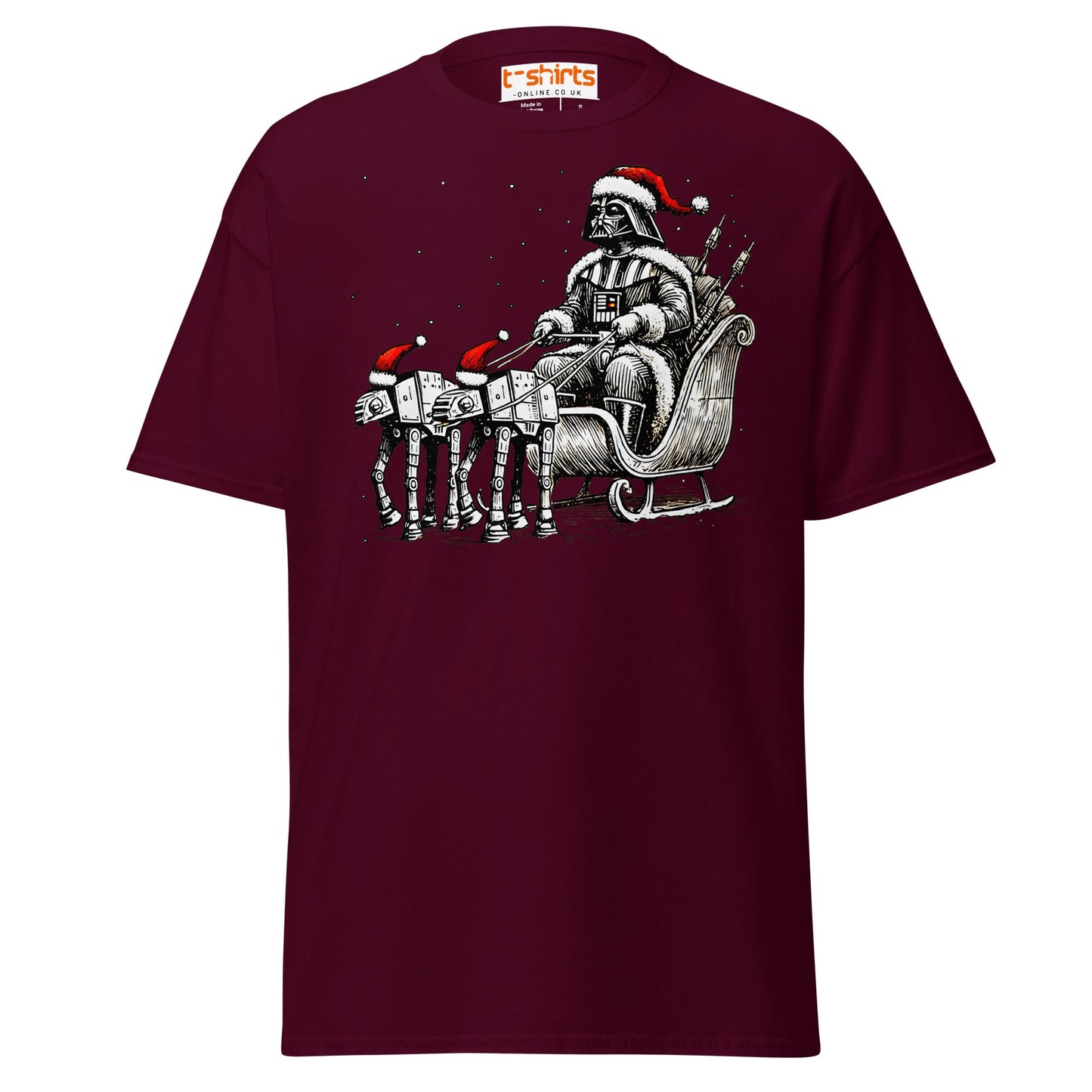 Darth Santa T-Shirt | Funny Sci - Fi Christmas Tee - Maroon - T-Shirts Online