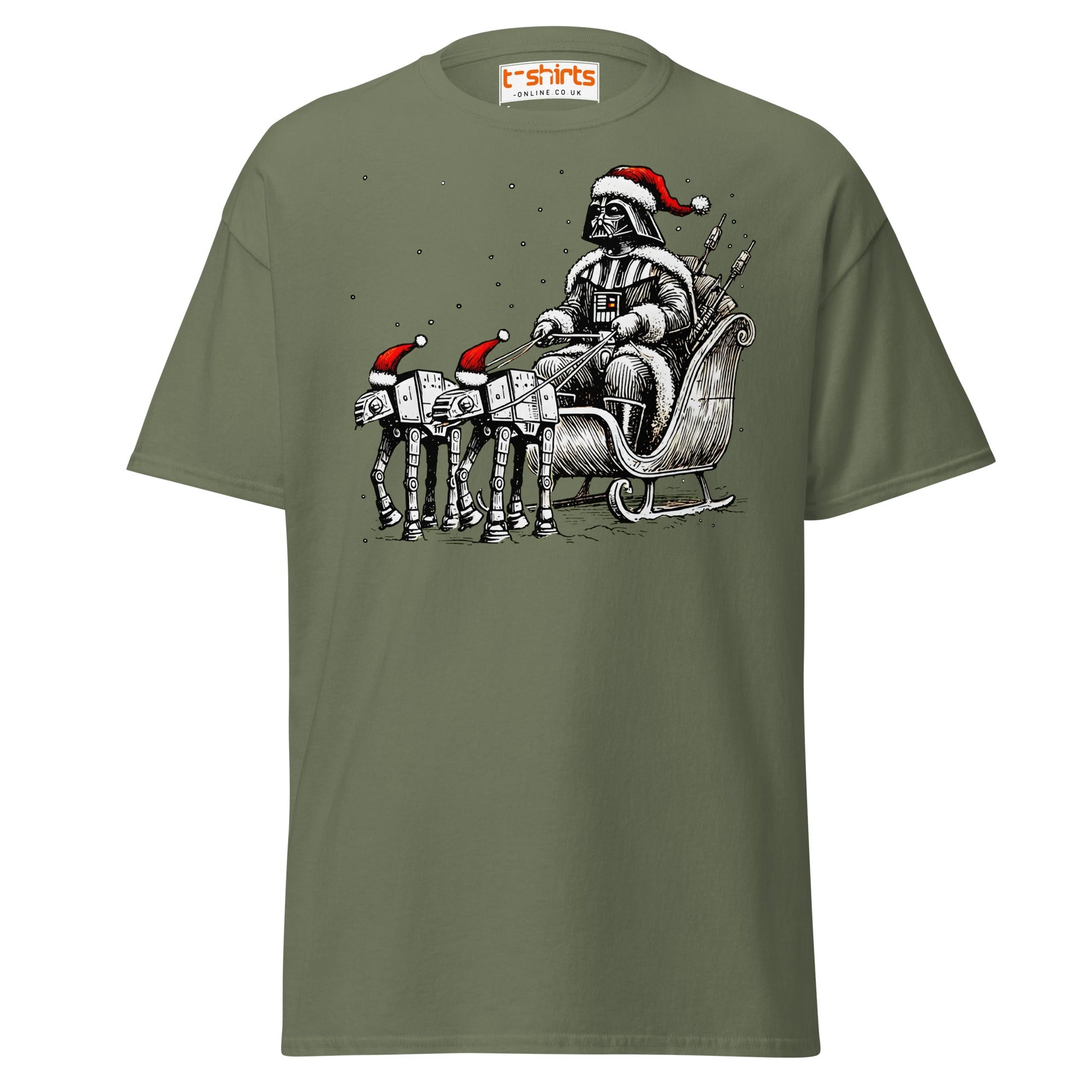 Darth Santa T-Shirt | Funny Sci - Fi Christmas Tee - Military Green - T-Shirts Online