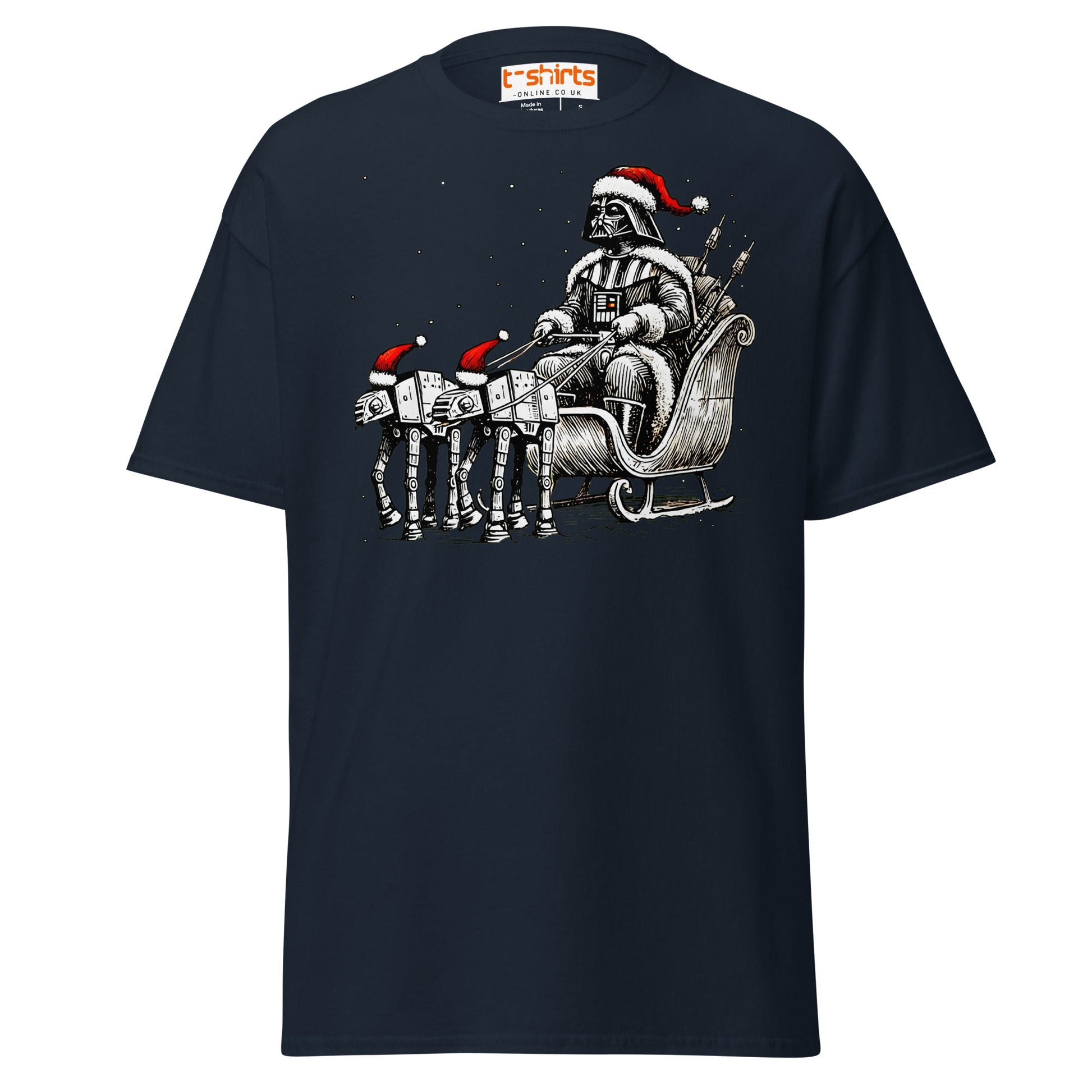 Darth Santa T-Shirt | Funny Sci - Fi Christmas Tee - Navy - T-Shirts Online