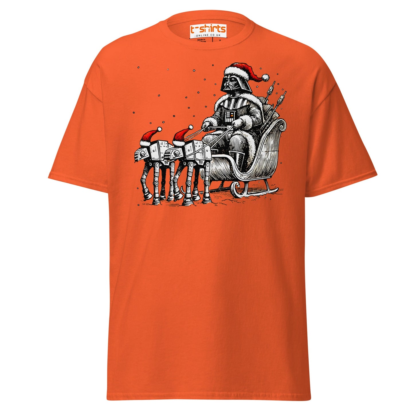 Darth Santa T-Shirt | Funny Sci - Fi Christmas Tee - Orange - T-Shirts Online