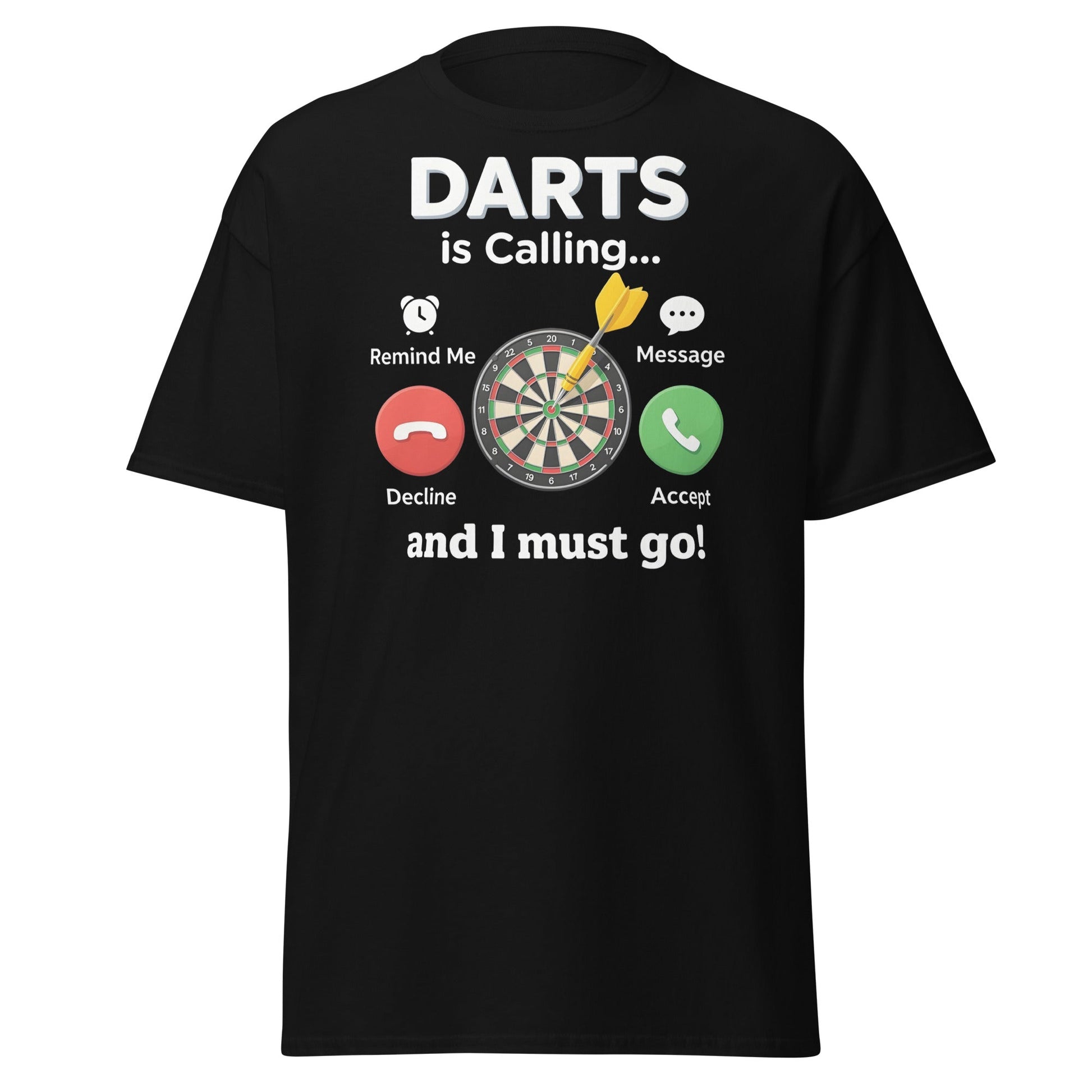 Darts Is Calling T-Shirt - Funny Dart Player Gift Tee - Black - T-Shirts Online