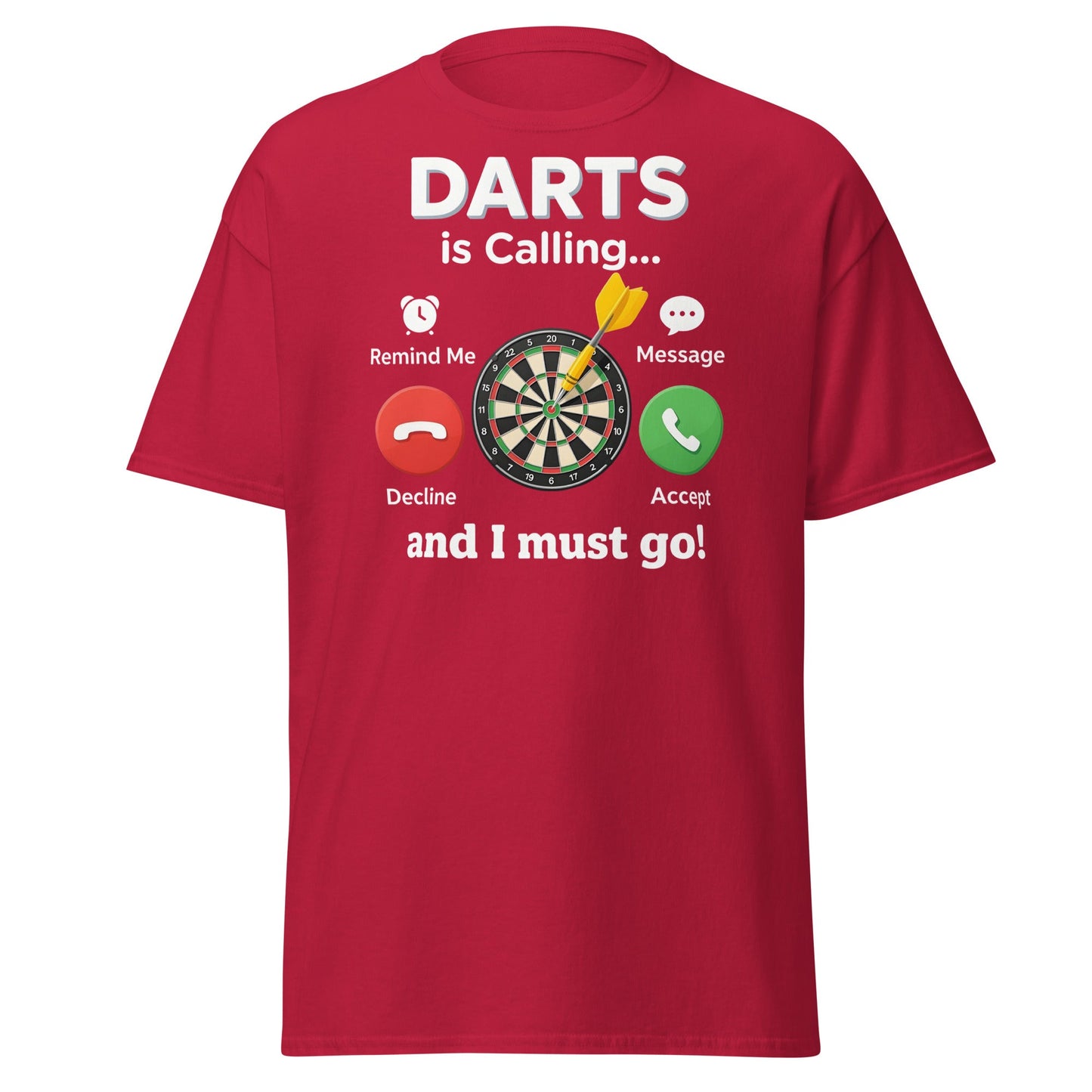 Darts Is Calling T-Shirt - Funny Dart Player Gift Tee - Cardinal - T-Shirts Online