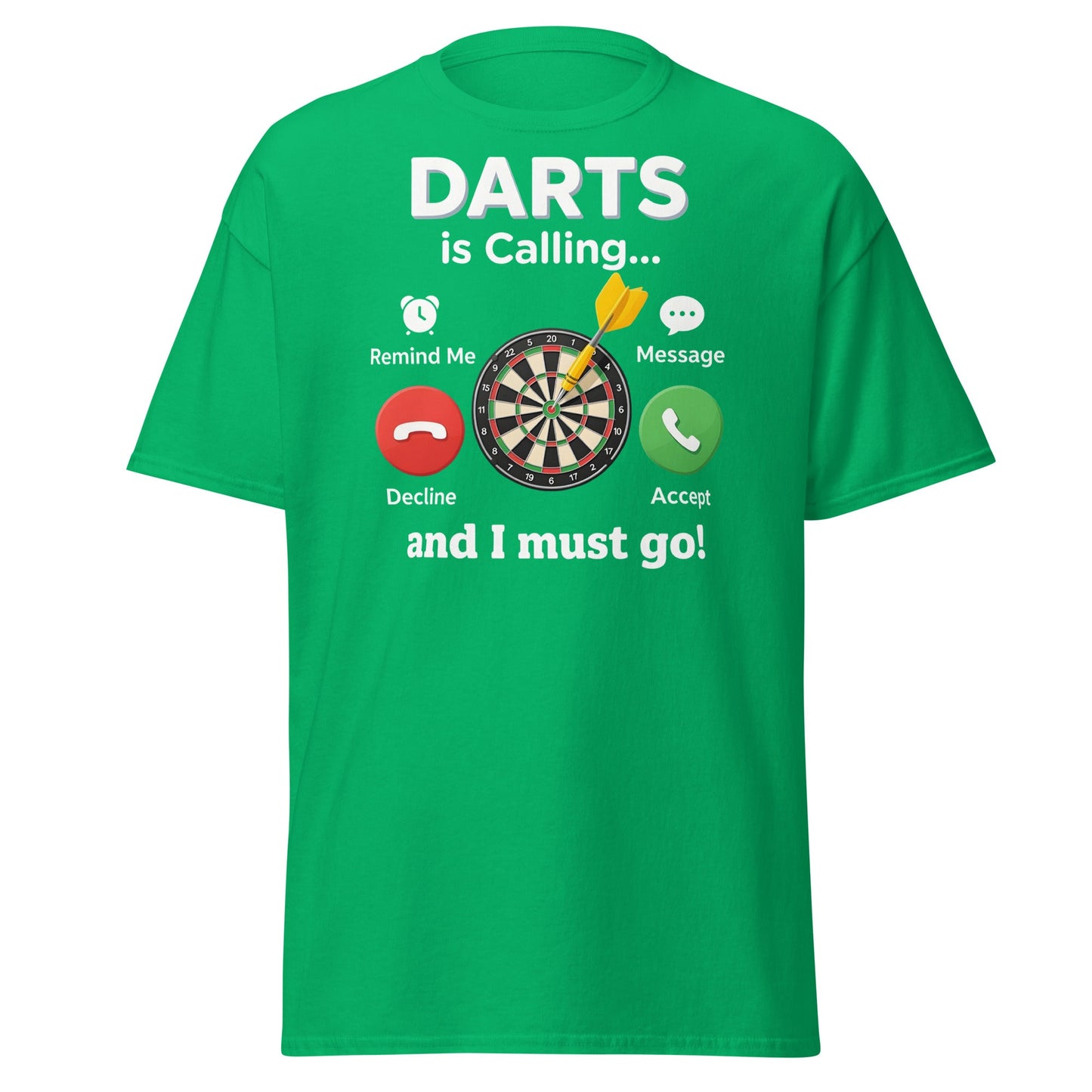 Darts Is Calling T-Shirt - Funny Dart Player Gift Tee - Irish Green - T-Shirts Online