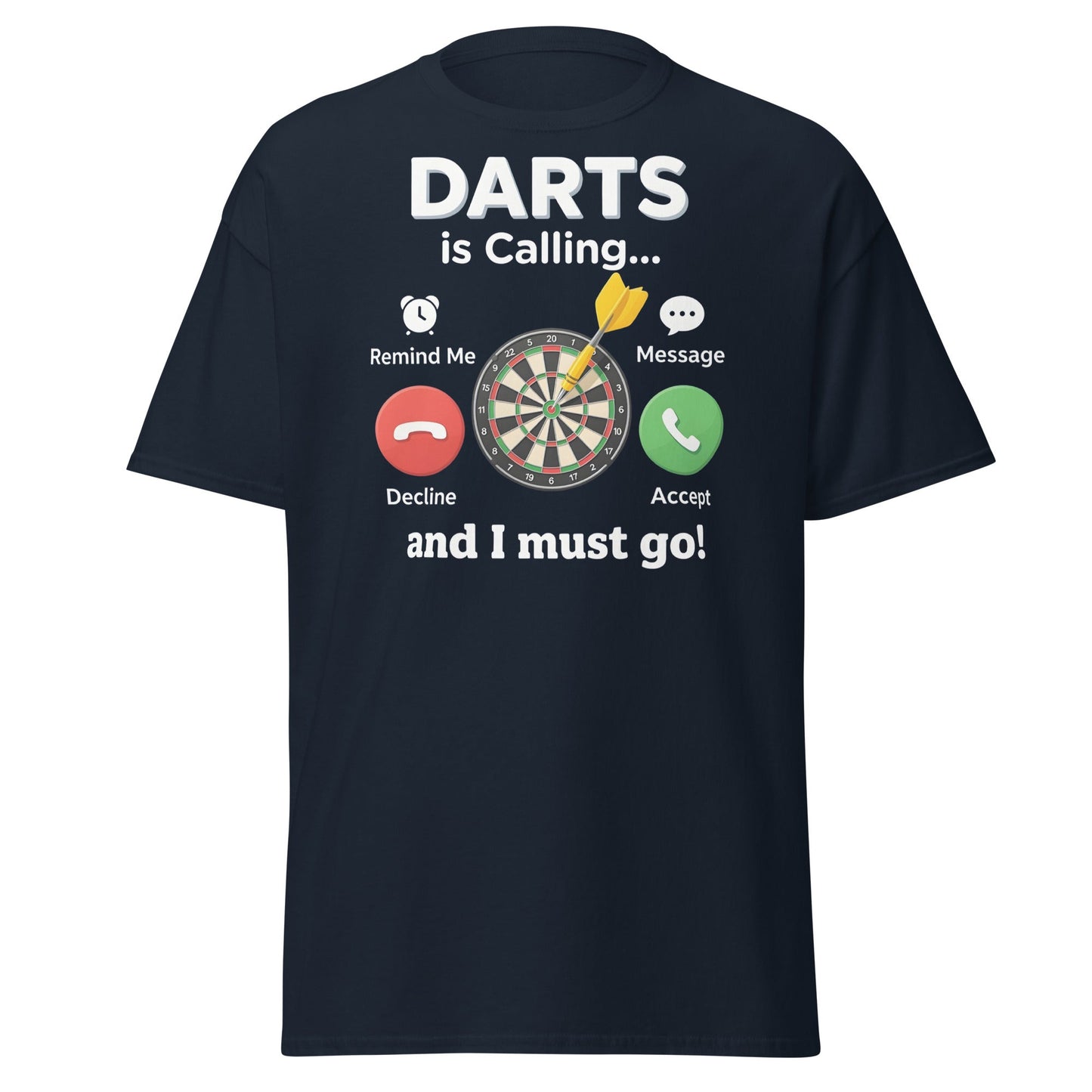 Darts Is Calling T-Shirt - Funny Dart Player Gift Tee - Navy - T-Shirts Online