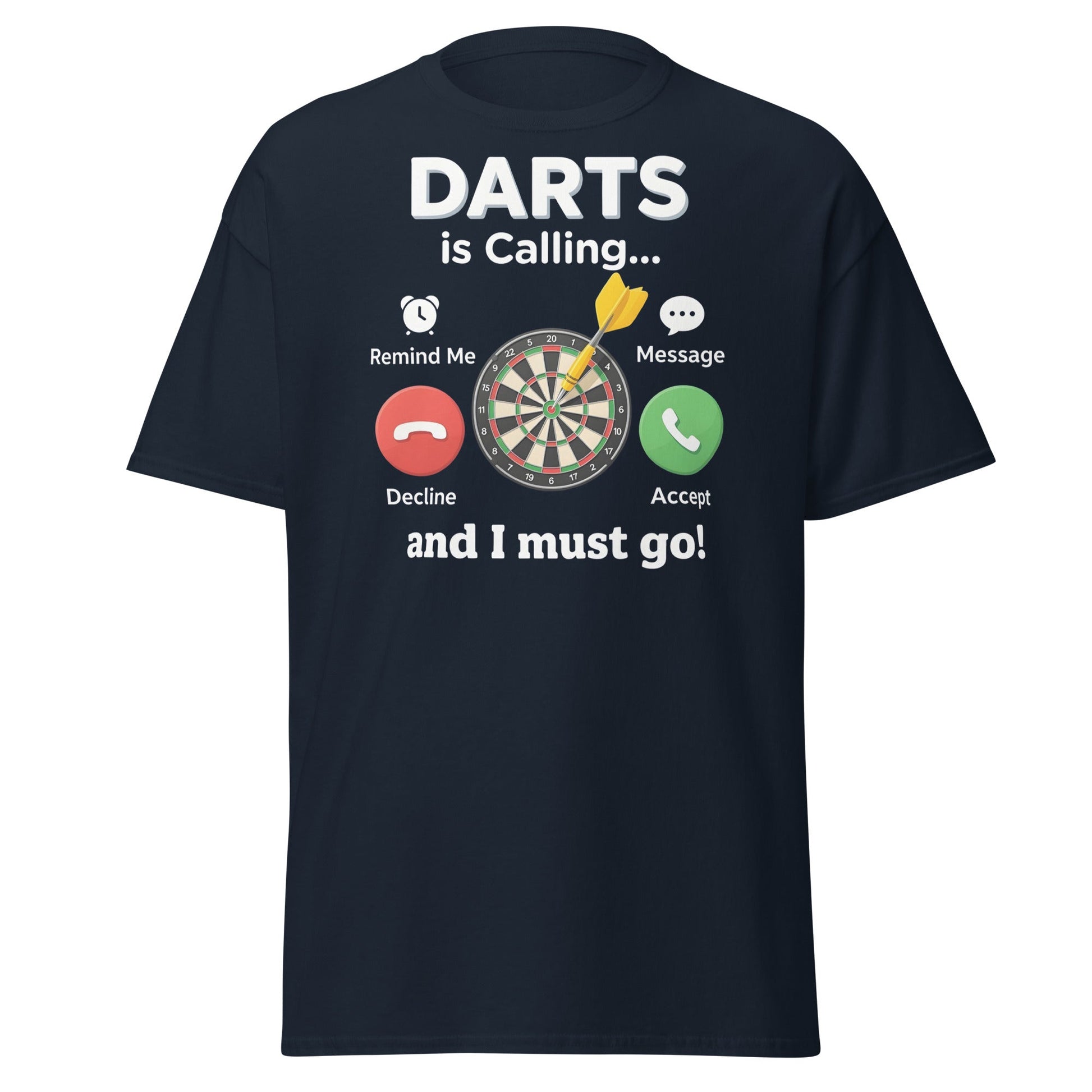 Darts Is Calling T-Shirt - Funny Dart Player Gift Tee - Navy - T-Shirts Online