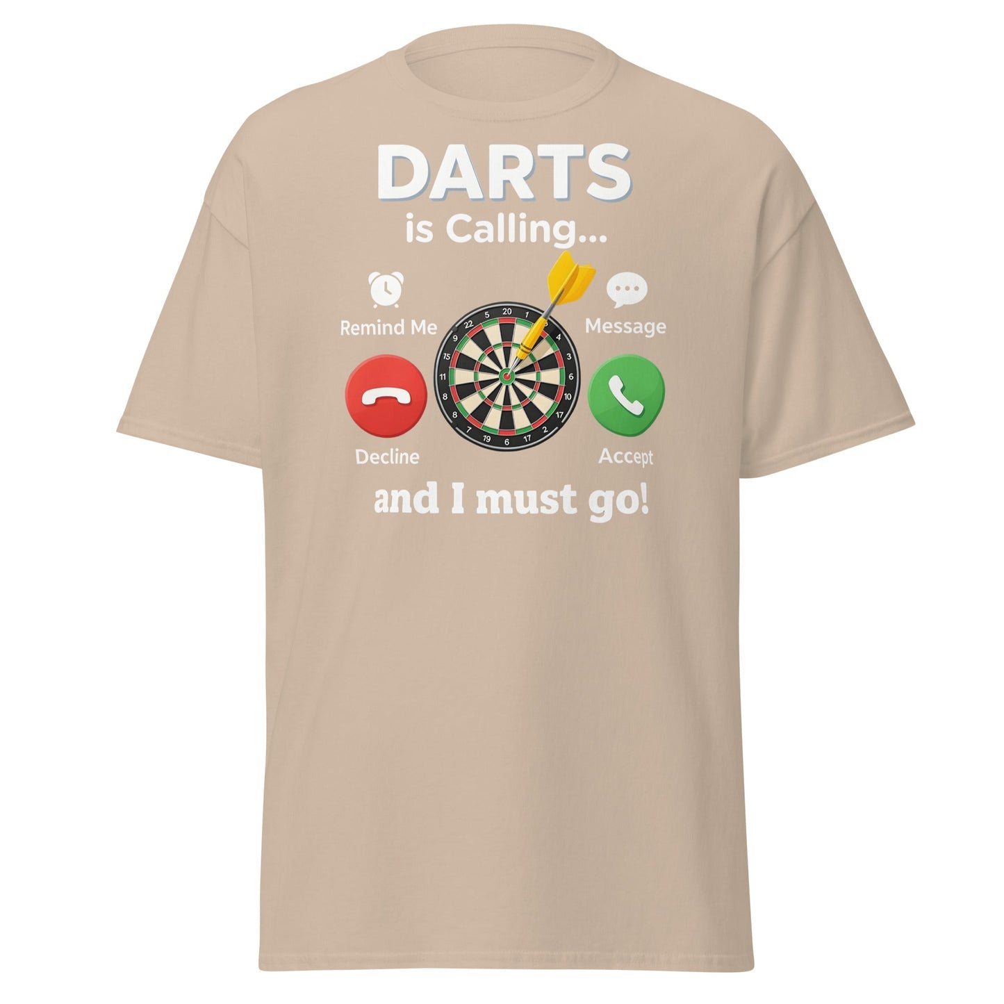 Darts Is Calling T-Shirt - Funny Dart Player Gift Tee - Sand - T-Shirts Online
