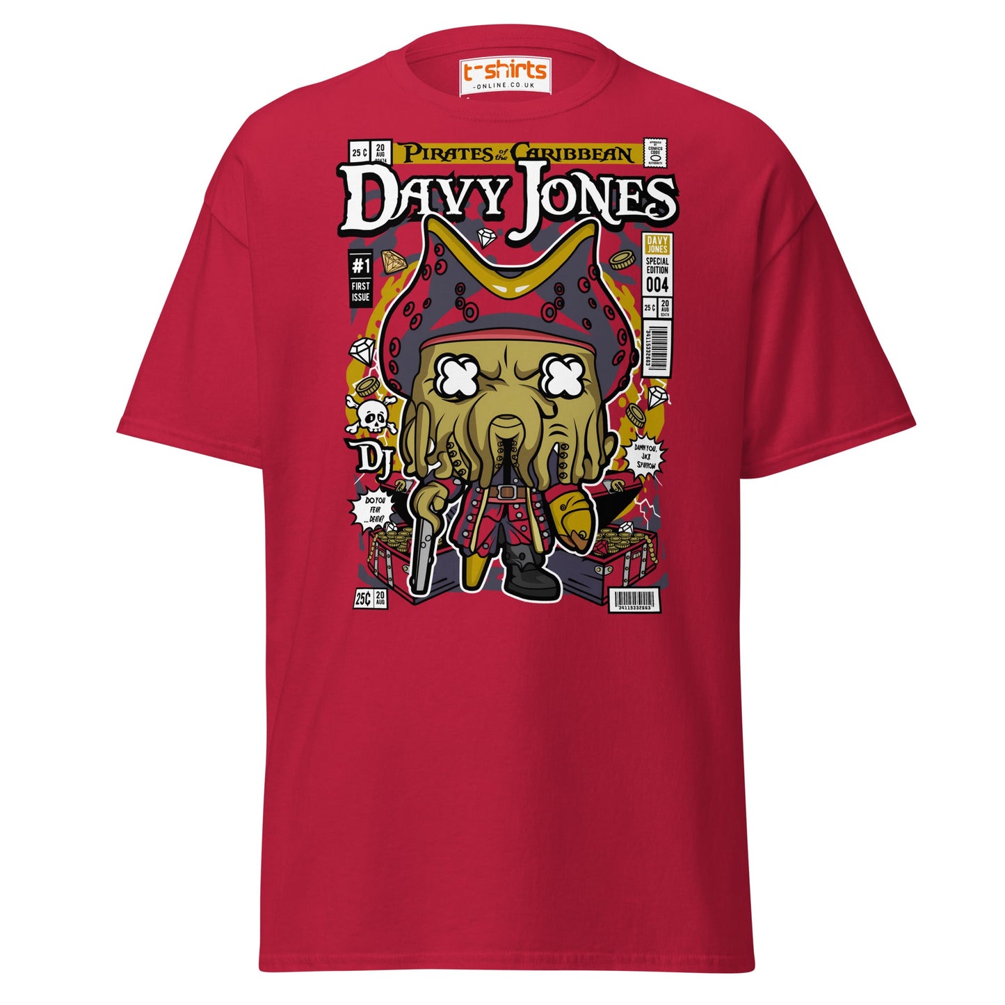 Davy Jones Pirates Funko Style T-Shirt - Cardinal - T-Shirts Online