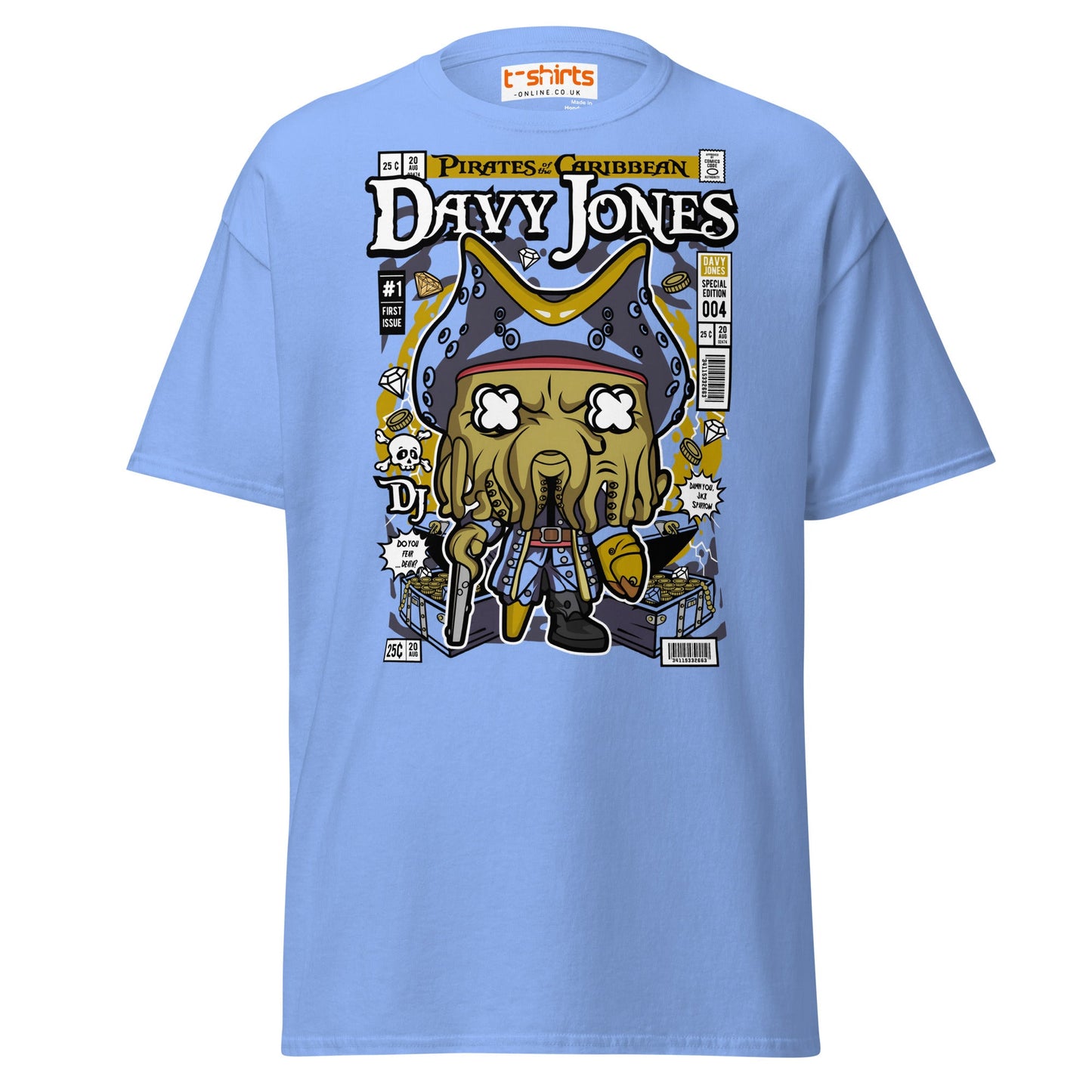 Davy Jones Pirates Funko Style T-Shirt - Carolina Blue - T-Shirts Online