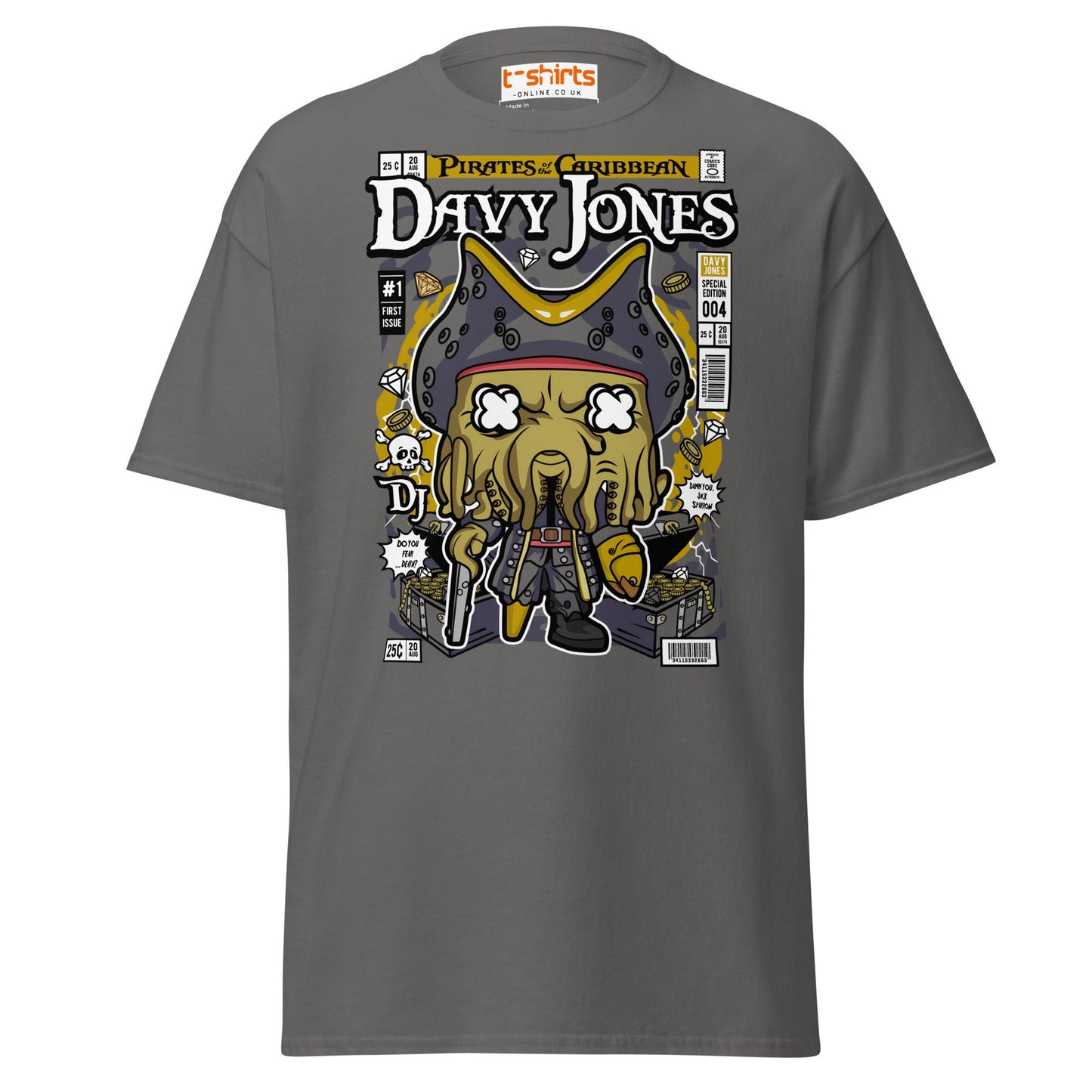 Davy Jones Pirates Funko Style T-Shirt - Charcoal - T-Shirts Online