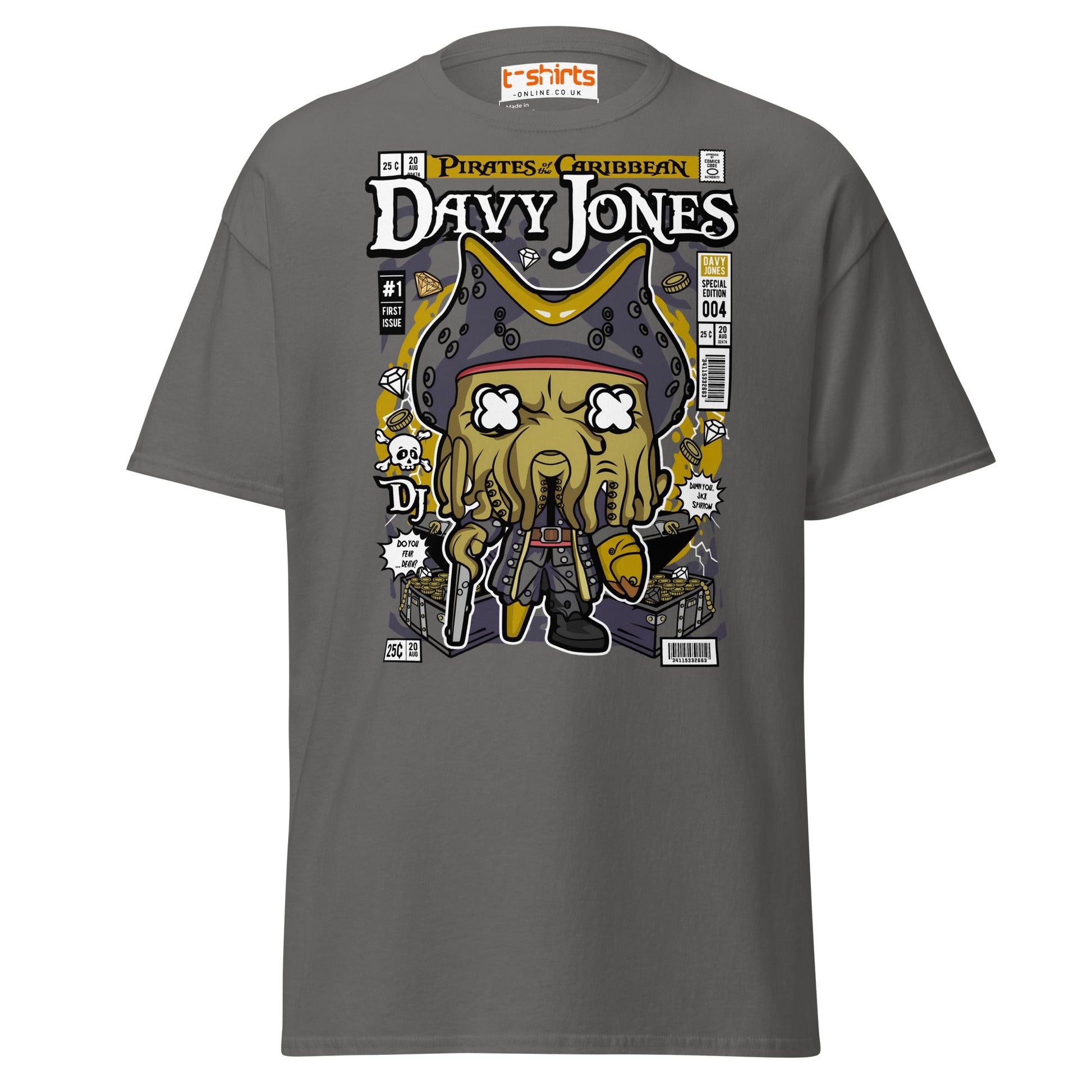 Davy Jones Pirates Funko Style T-Shirt - Charcoal - T-Shirts Online