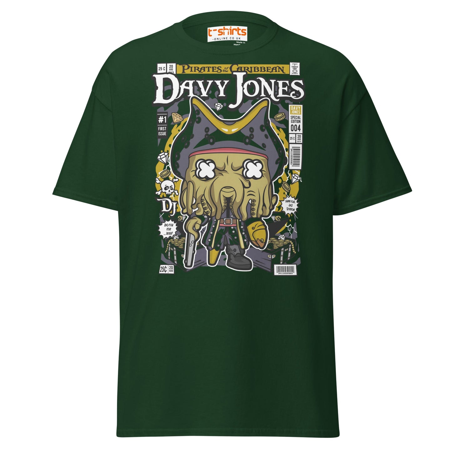 Davy Jones Pirates Funko Style T-Shirt - Forest Green - T-Shirts Online