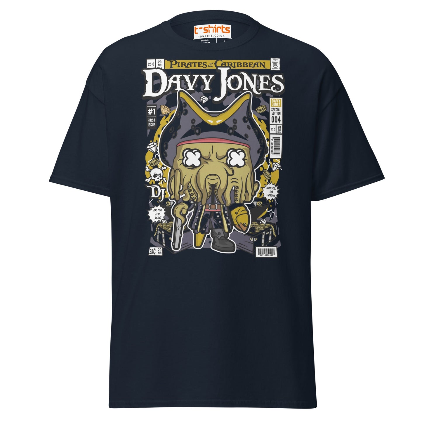Davy Jones Pirates Funko Style T-Shirt - Navy - T-Shirts Online