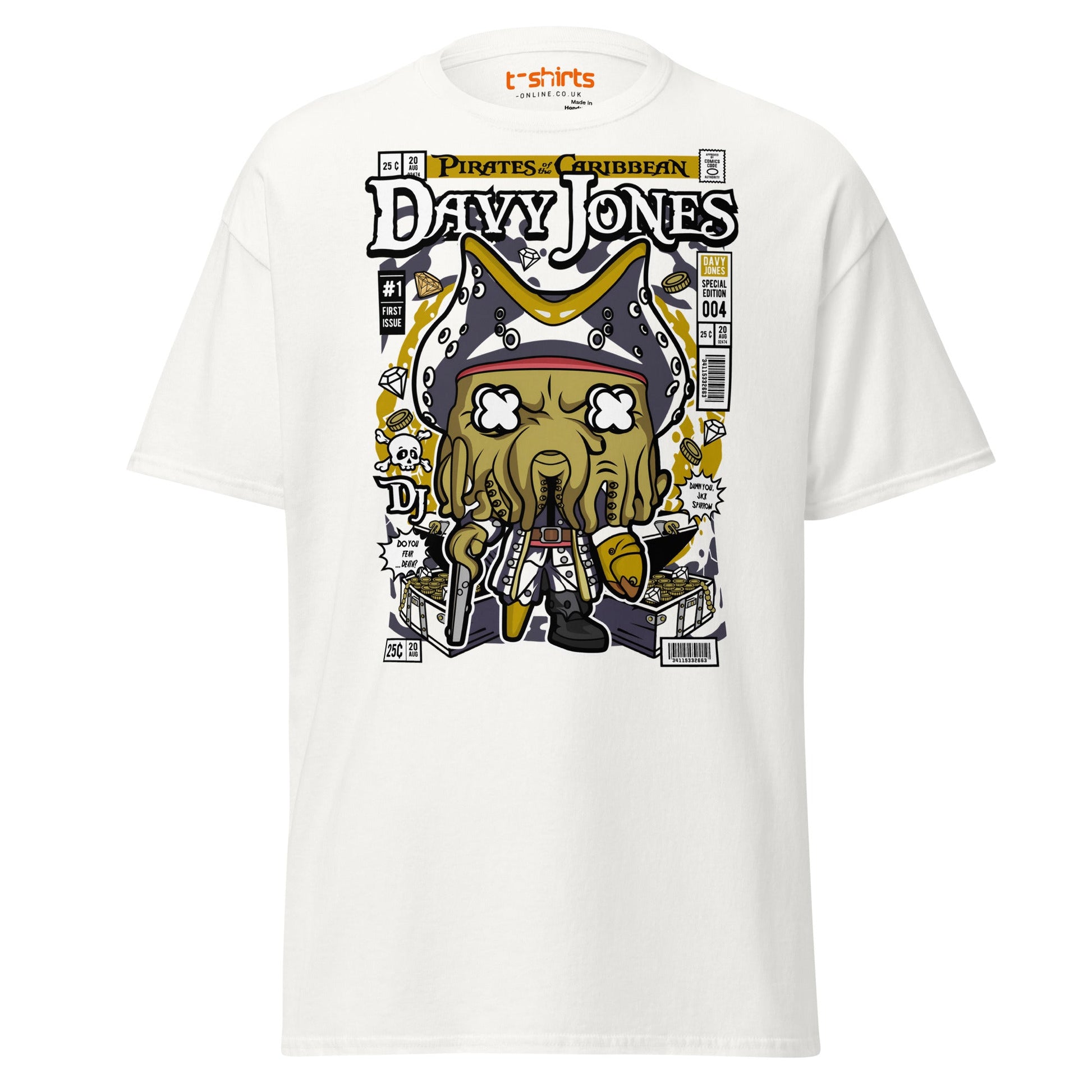Davy Jones Pirates Funko Style T-Shirt - White - T-Shirts Online