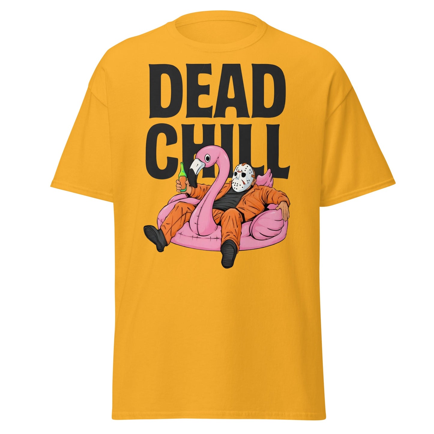 Dead Chill T-Shirt | Funny Horror Slasher Parody Tee - Gold - T-Shirts Online