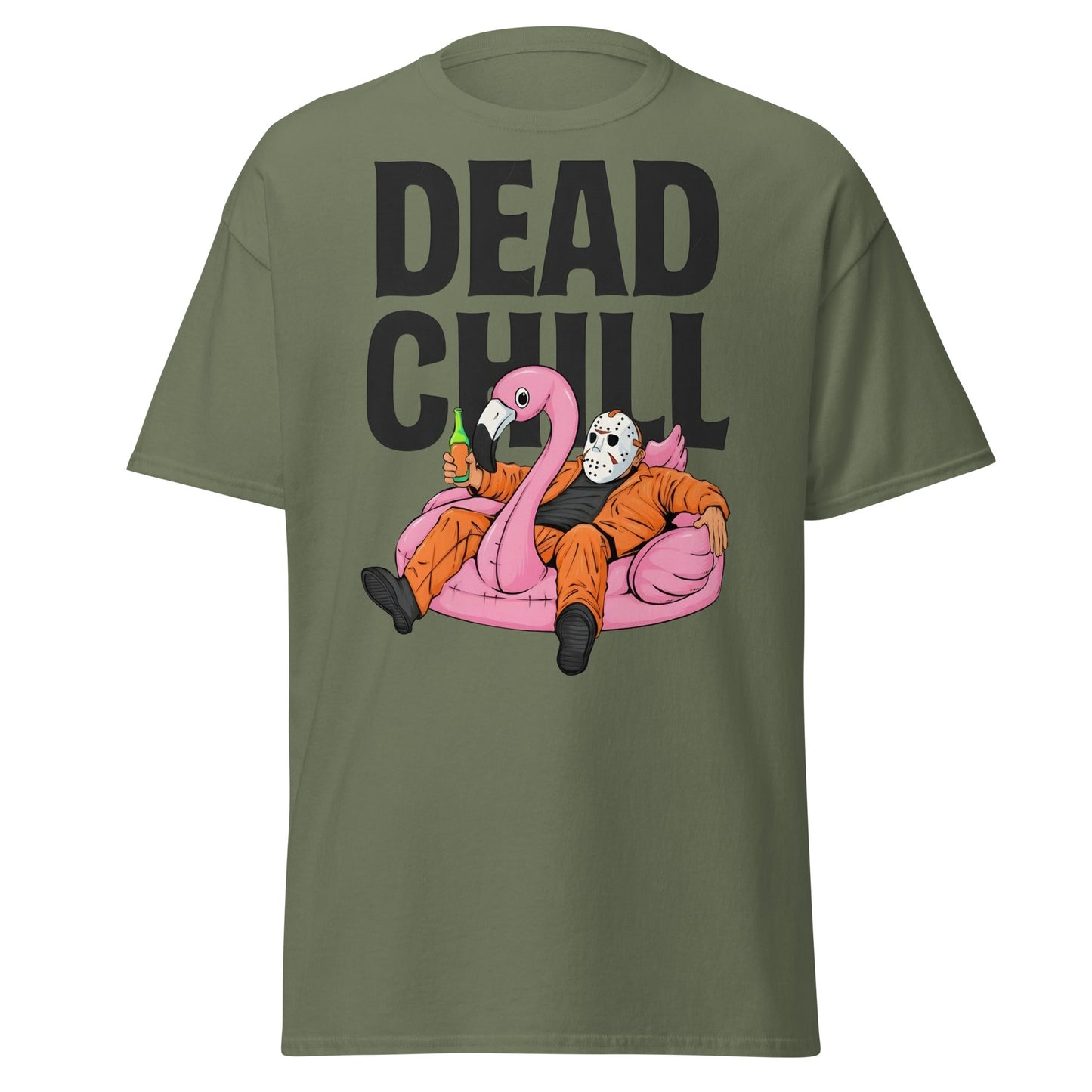 Dead Chill T-Shirt | Funny Horror Slasher Parody Tee - Military Green - T-Shirts Online