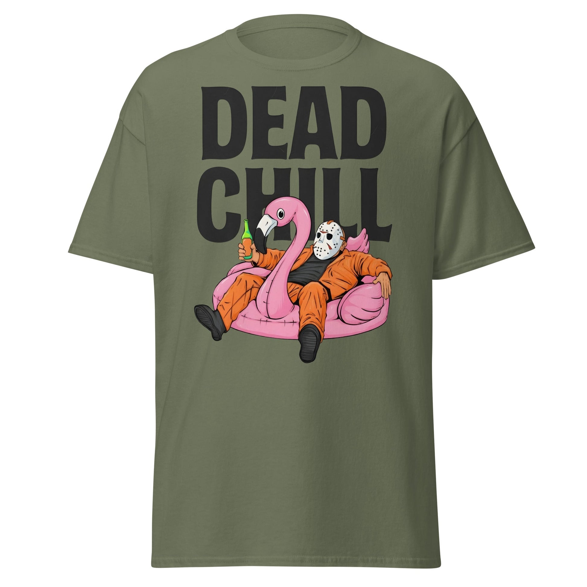 Dead Chill T-Shirt | Funny Horror Slasher Parody Tee - Military Green - T-Shirts Online