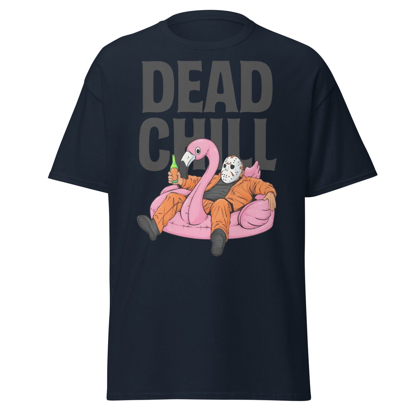 Dead Chill T-Shirt | Funny Horror Slasher Parody Tee - Navy - T-Shirts Online