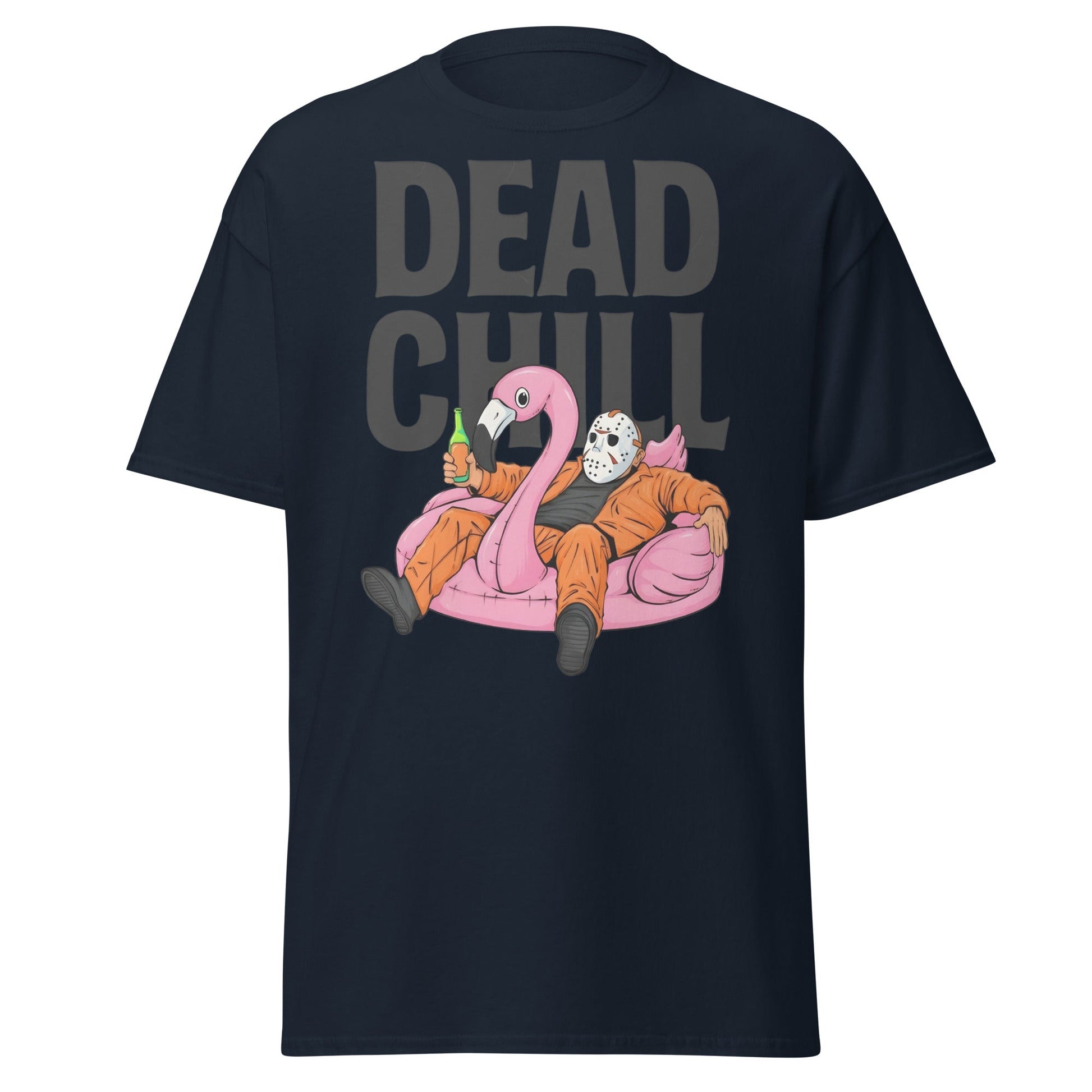Dead Chill T-Shirt | Funny Horror Slasher Parody Tee - Navy - T-Shirts Online