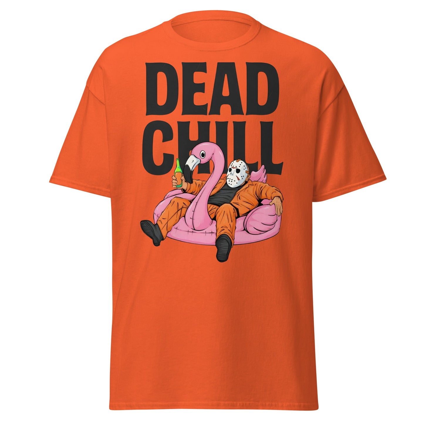 Dead Chill T-Shirt | Funny Horror Slasher Parody Tee - Orange - T-Shirts Online