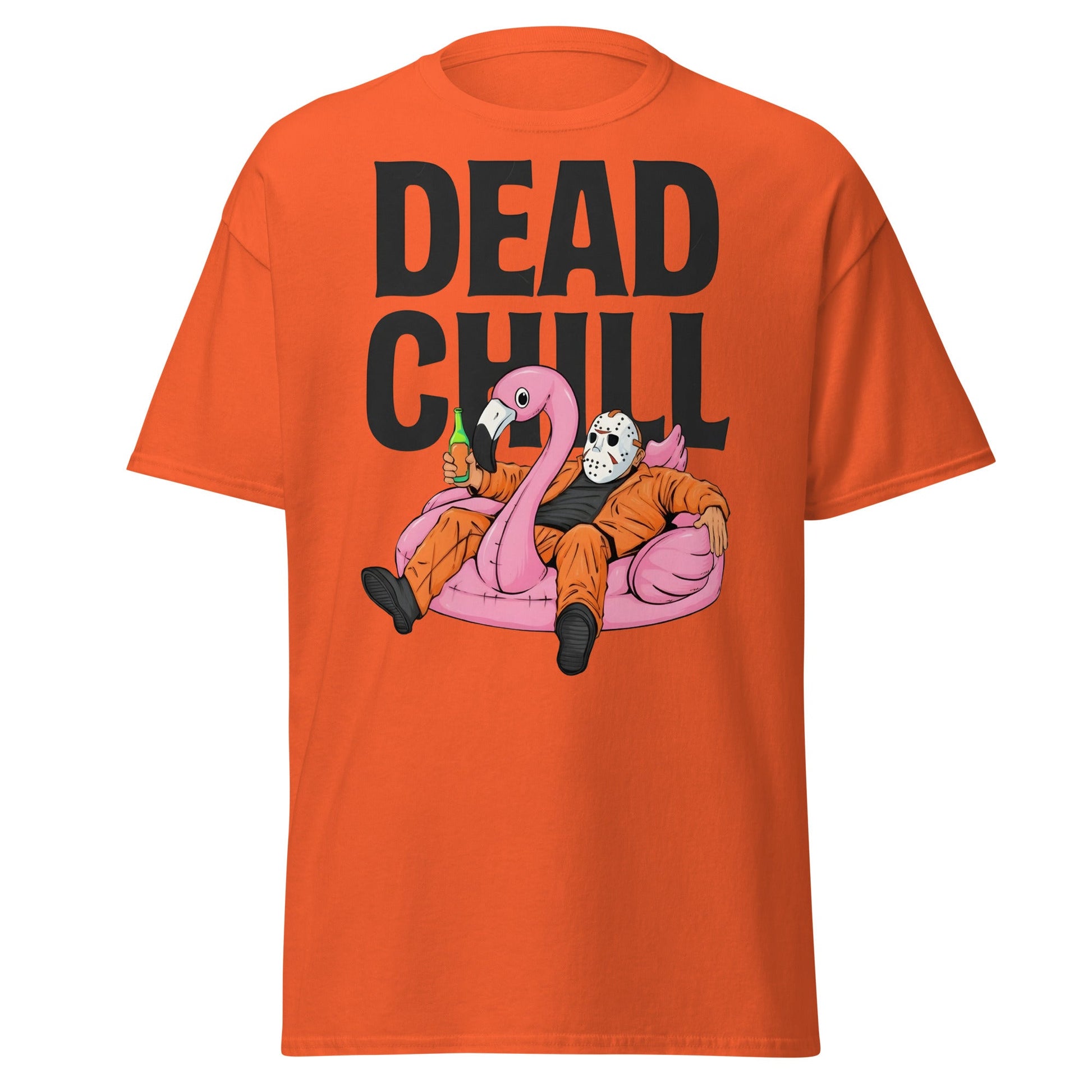 Dead Chill T-Shirt | Funny Horror Slasher Parody Tee - Orange - T-Shirts Online